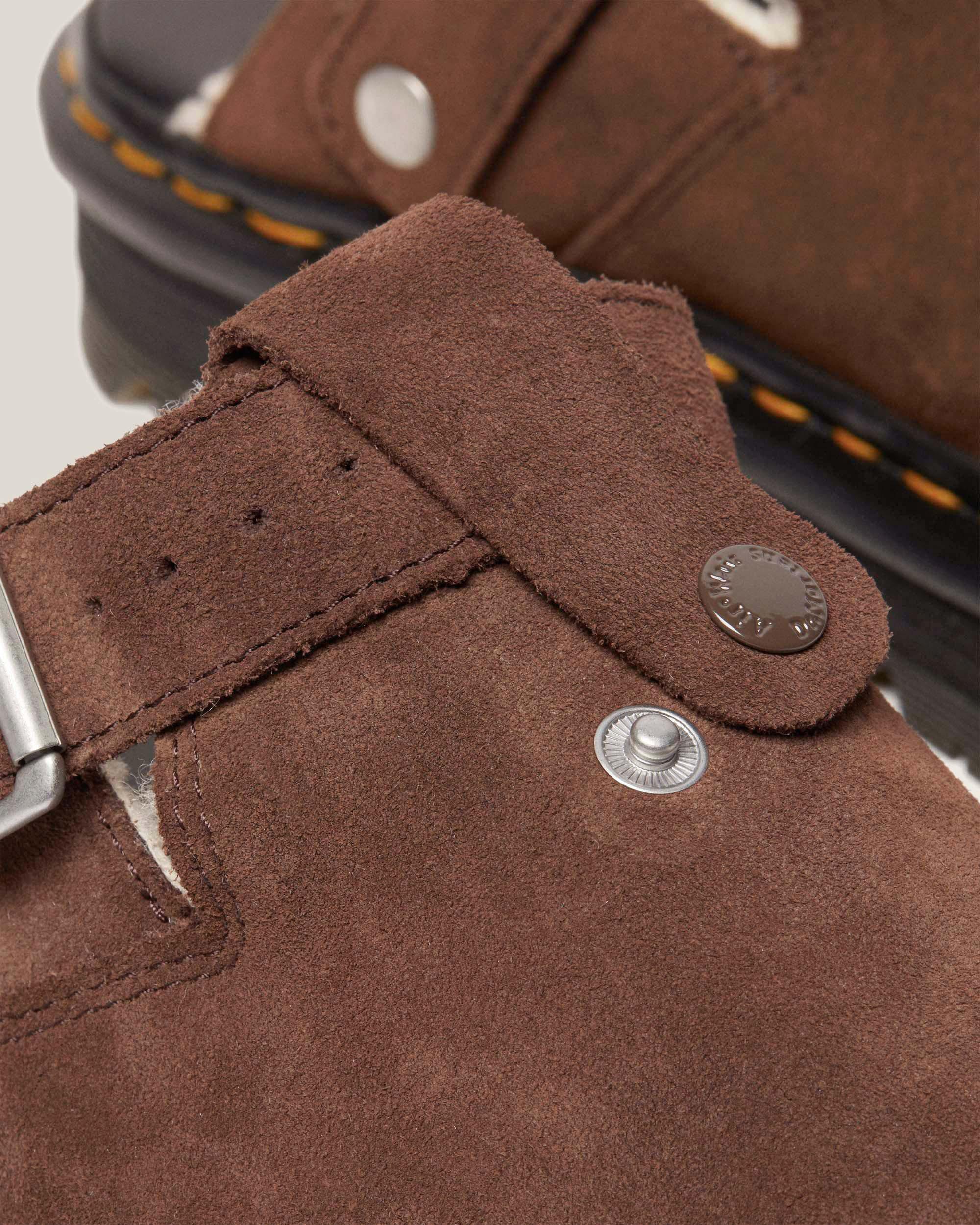 Zebzag Suède met Fleece Gevoerde Platform Mules