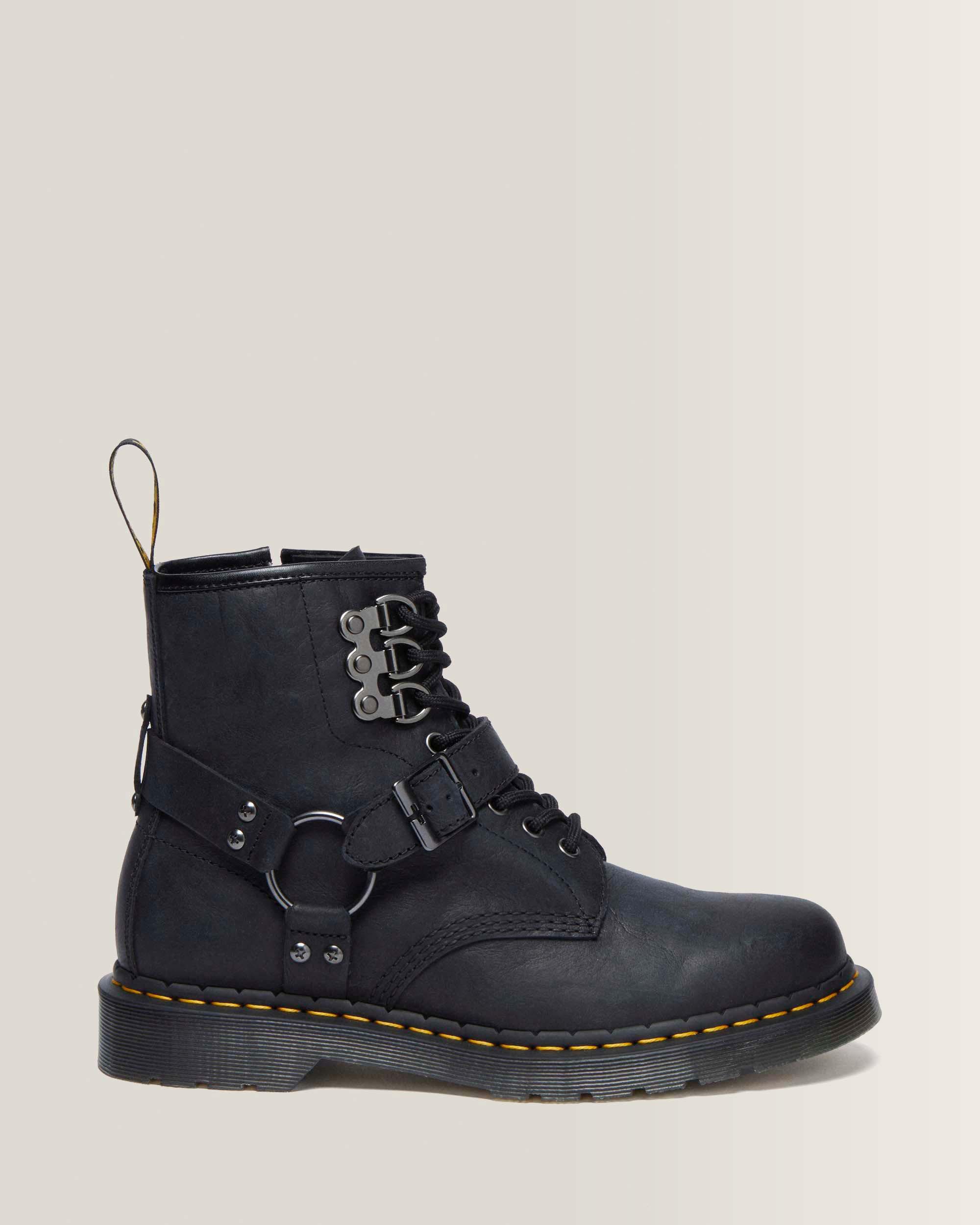 Boots 1460 Buckle Harness en cuir à lacets