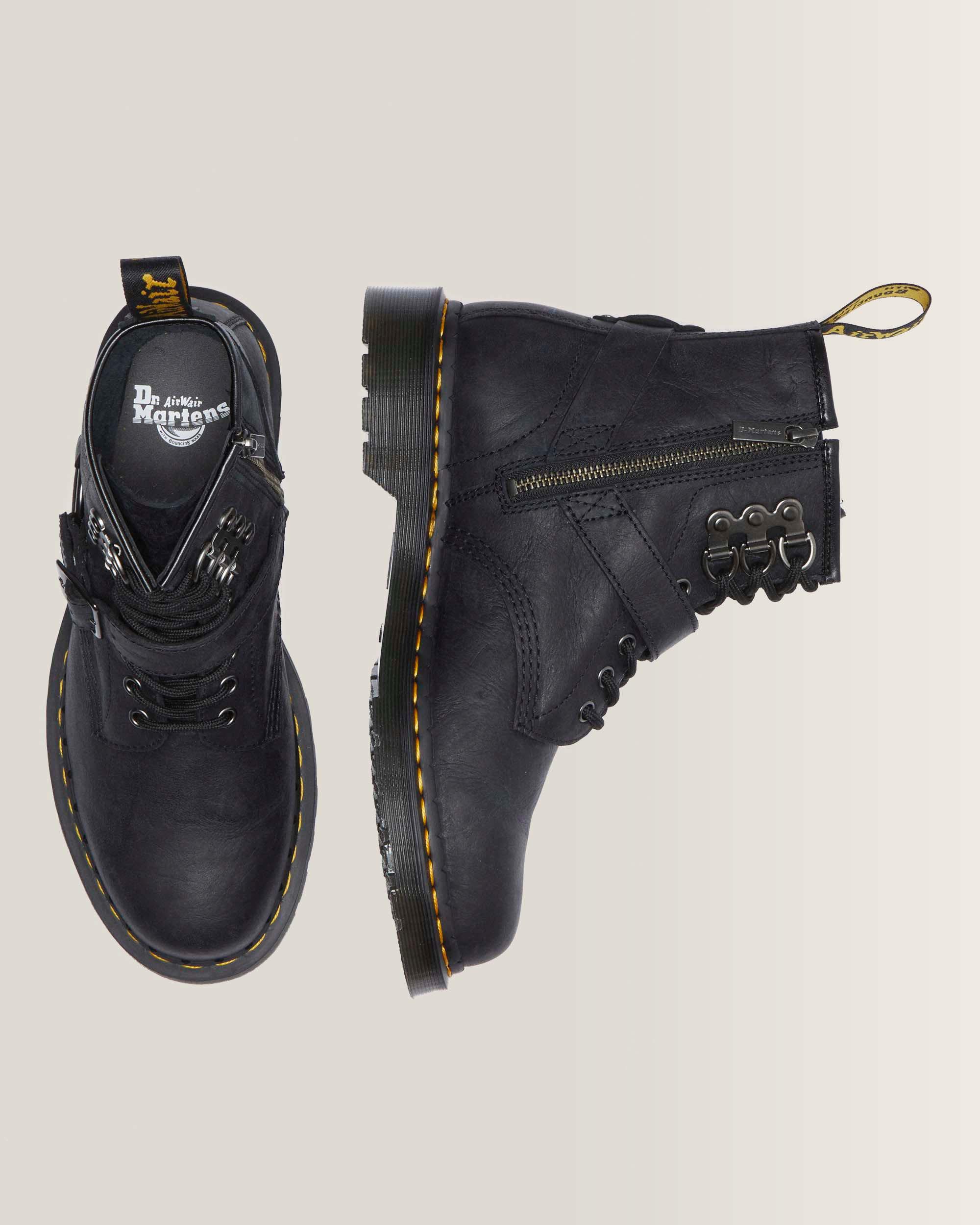 Boots 1460 Buckle Harness en cuir à lacets