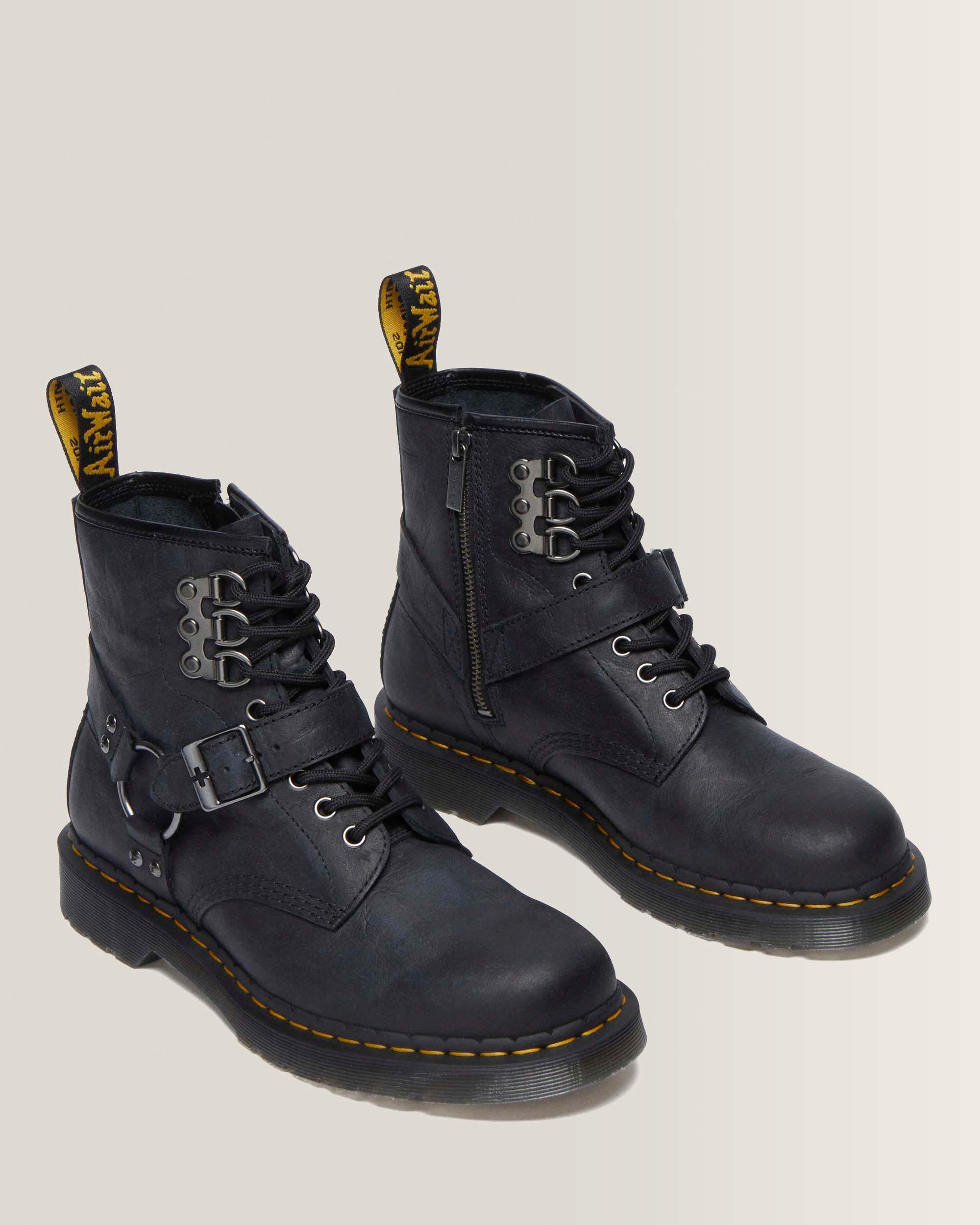 Boots 1460 Buckle Harness en cuir à lacets