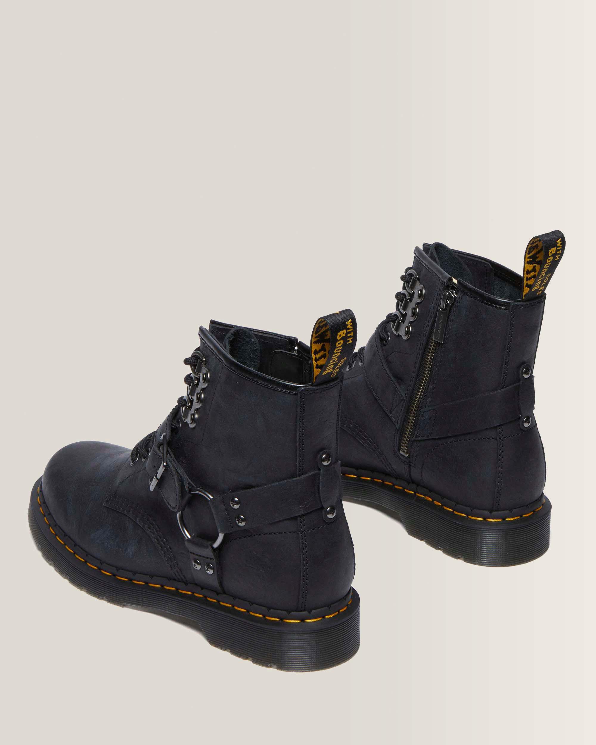 Boots 1460 Buckle Harness en cuir à lacets