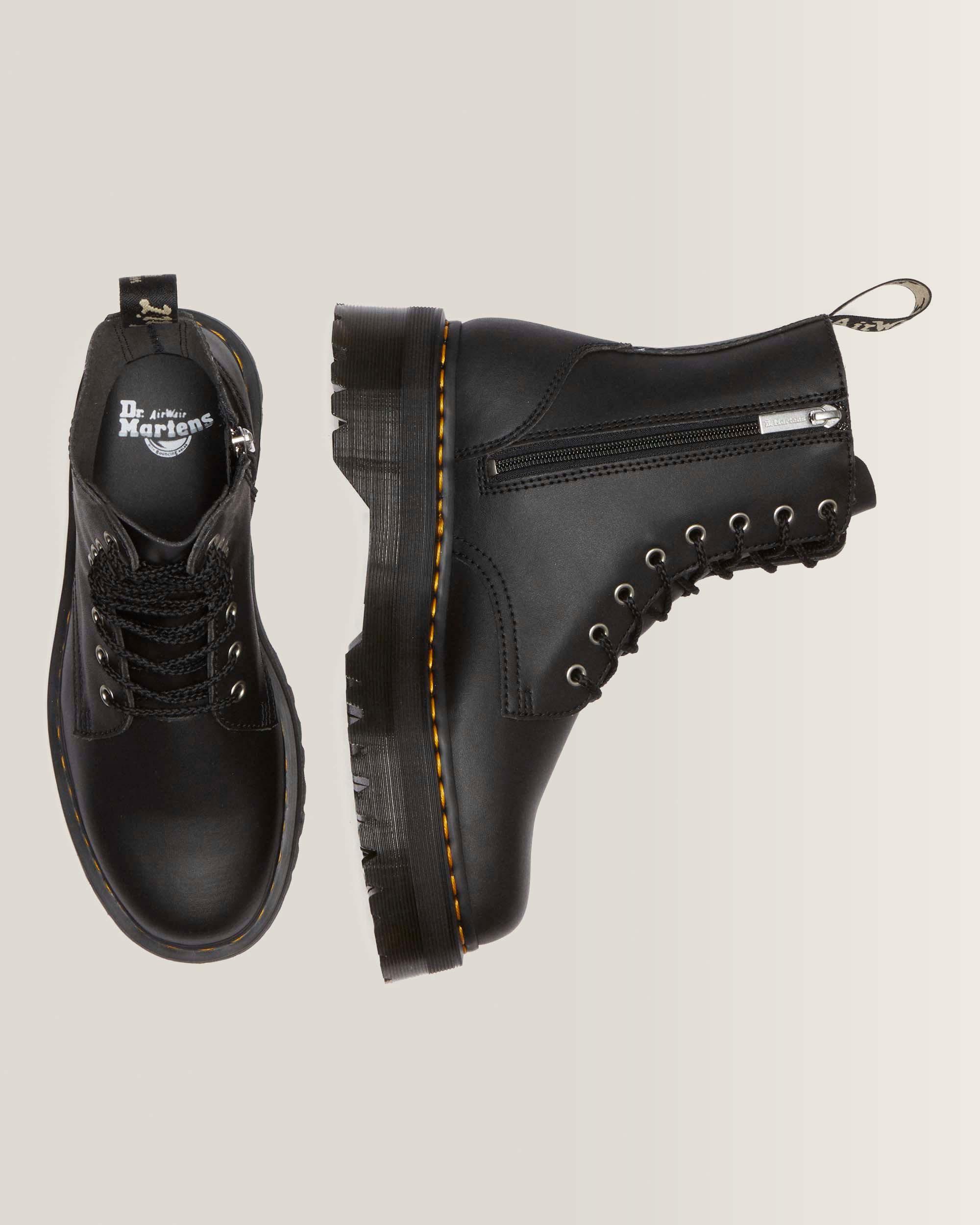 Jadon Reclaimed Leather Platform Boots in Black | Dr. Martens™
