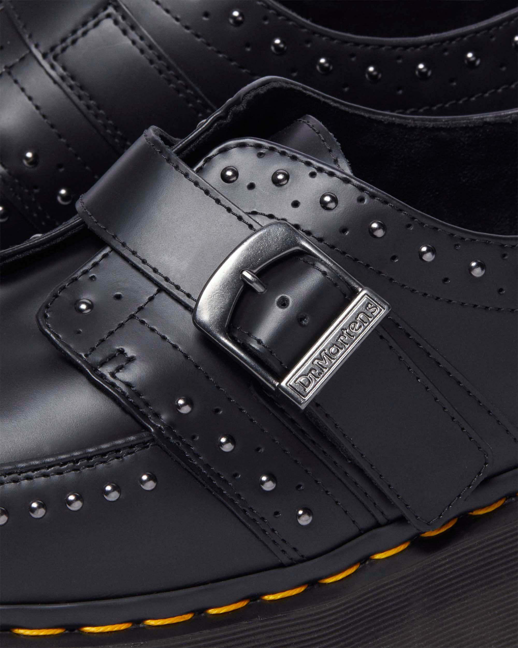 Ramsey Monk Strap Leather Platform Creepers in Black | Dr. Martens™