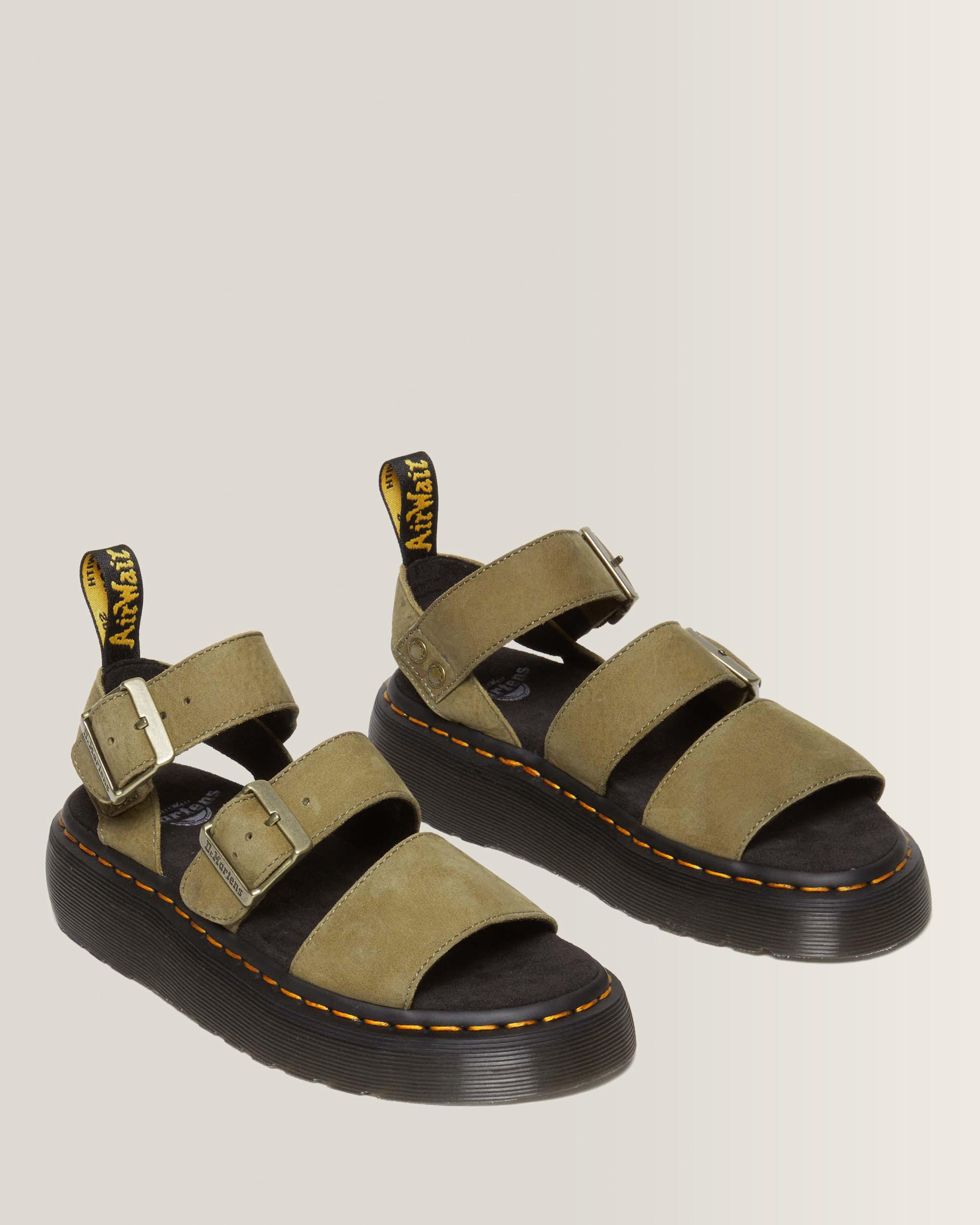 Gryphon Tumbled Nubuck Leather Platform -sandaalit