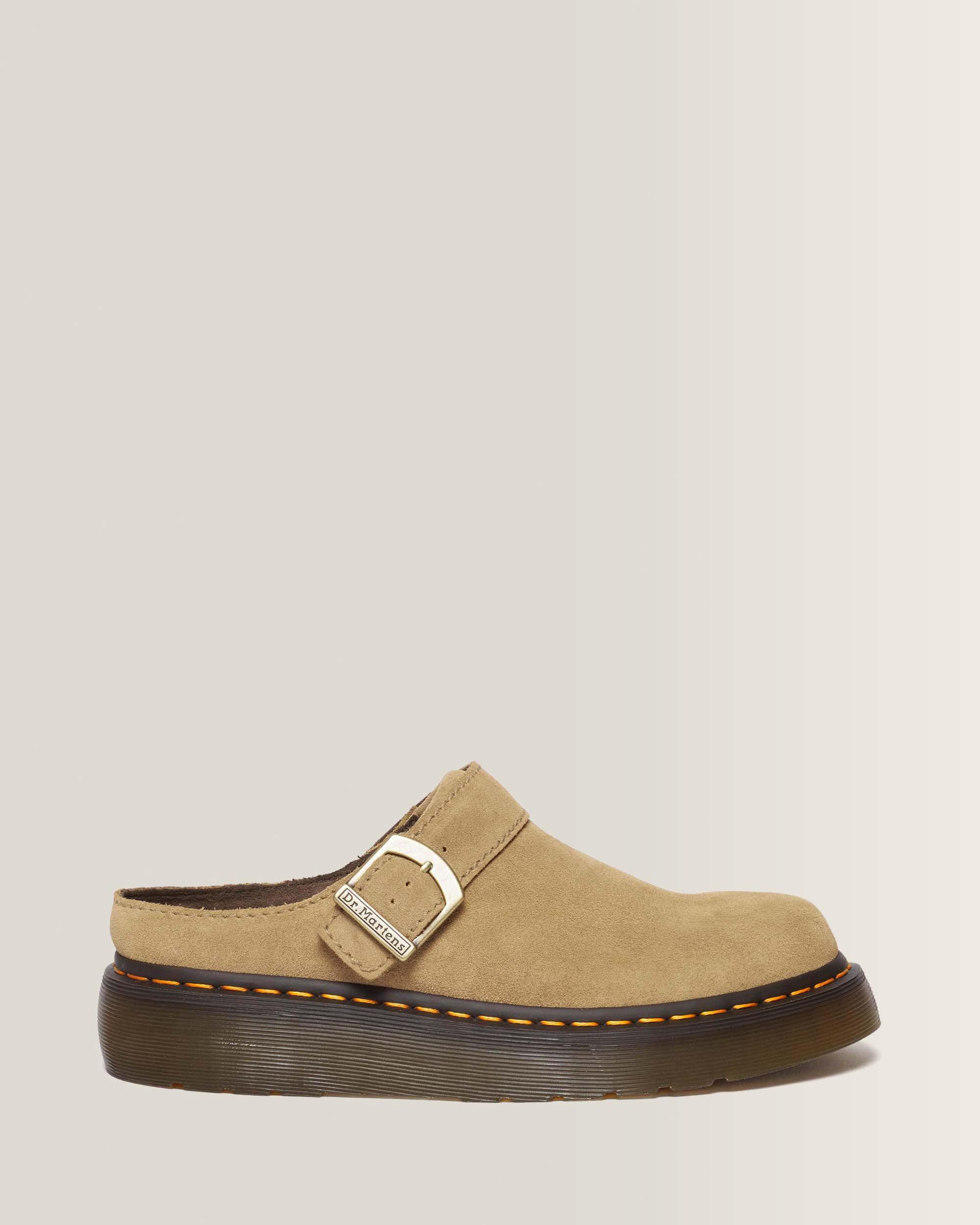 Laketen Bronx Suede Platform Mules in Savannah Tan | Dr. Martens™