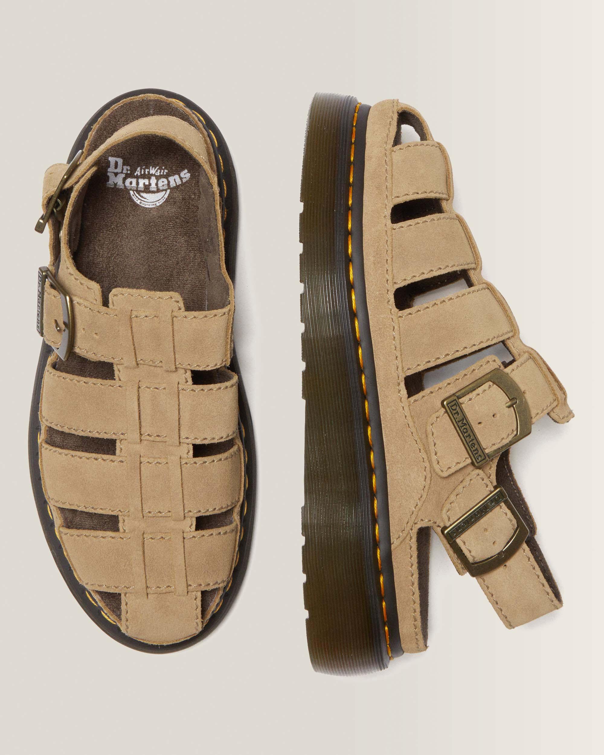Wrenlie Bronx Suede Fisherman Sandals in Savannah Tan | Dr. Martens™