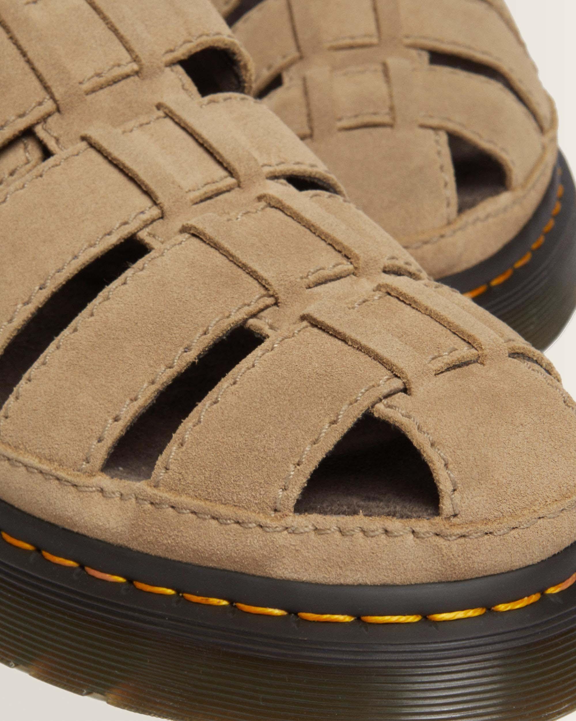 Wrenlie Bronx Suede Fisherman Sandals in Savannah Tan | Dr. Martens™