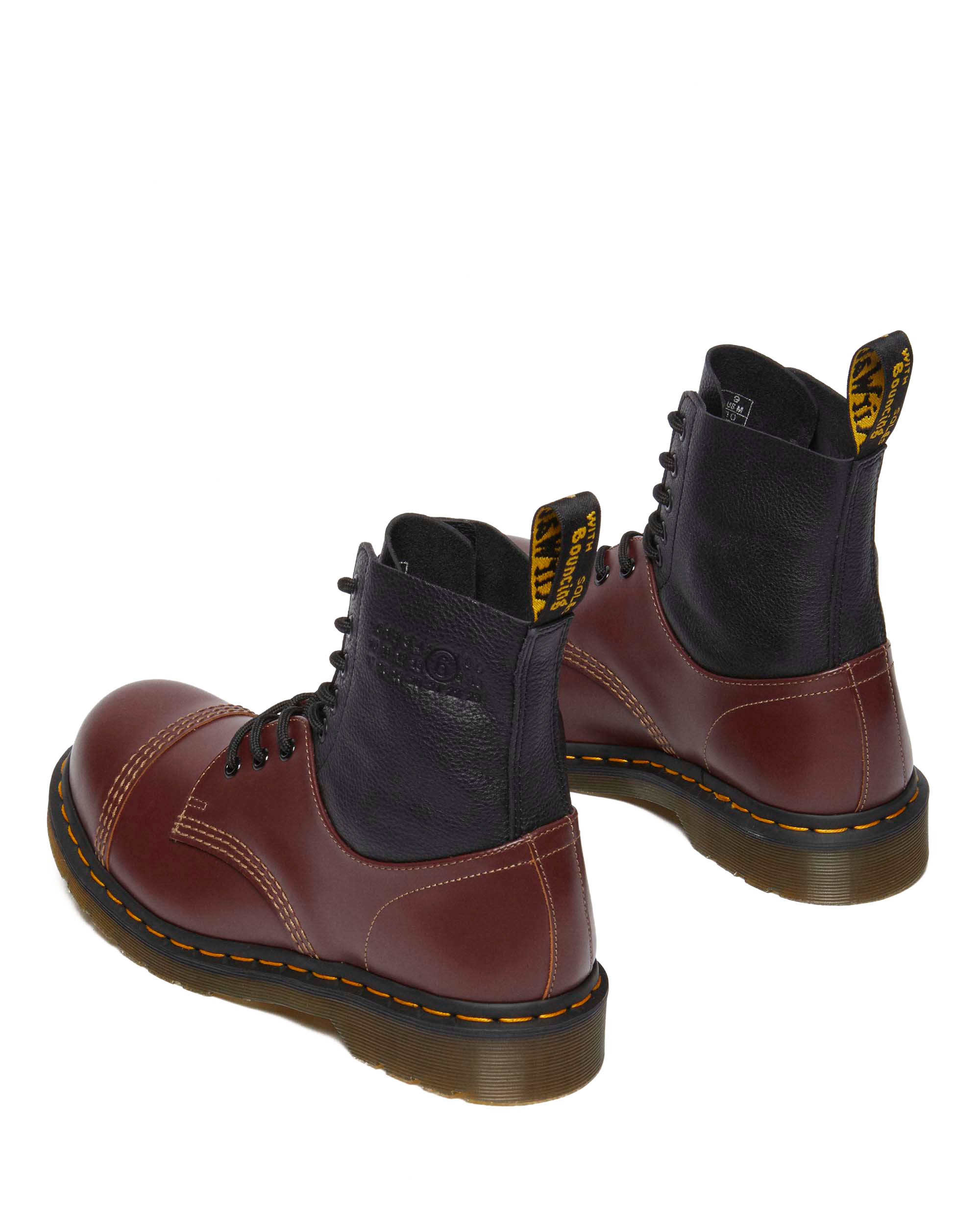 1460 / 1461 MM6 Steel Toe Leather Boots in OXBLOOD+BLACK | Dr