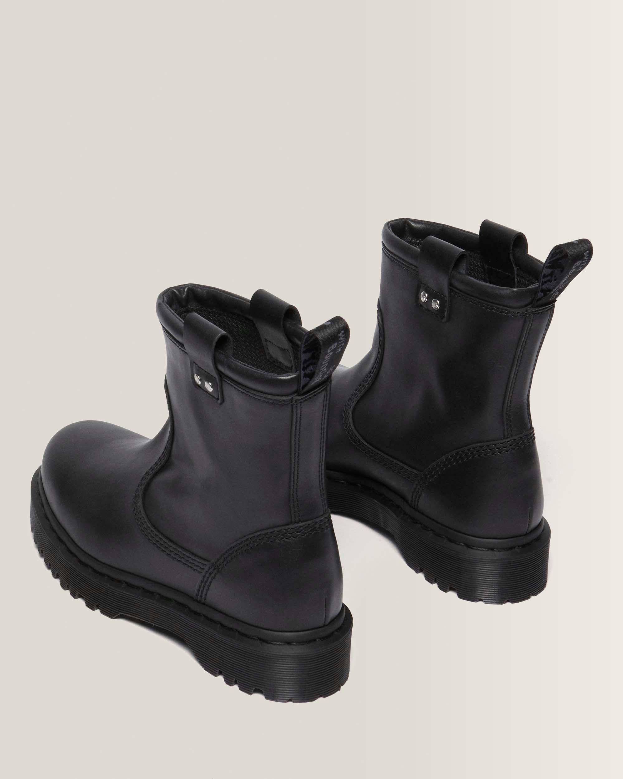 Anistone Lo Leather Biker Boots in BLACK | Dr. Martens™