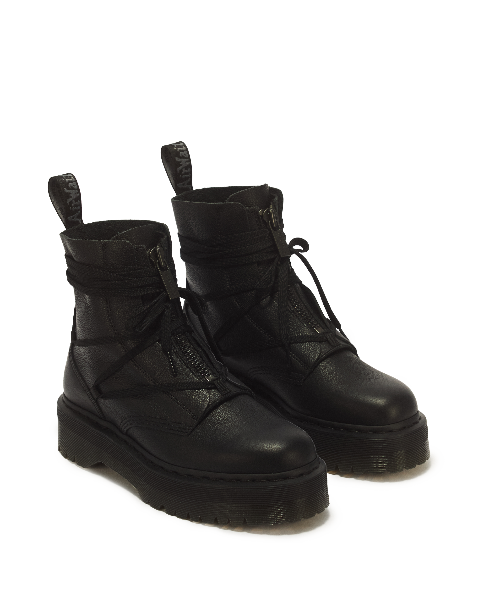 Dr. Martens ブラックレザーブーツ Jarrick II Mono Laced Leather Platform Boots in Black | Dr. Martens™
