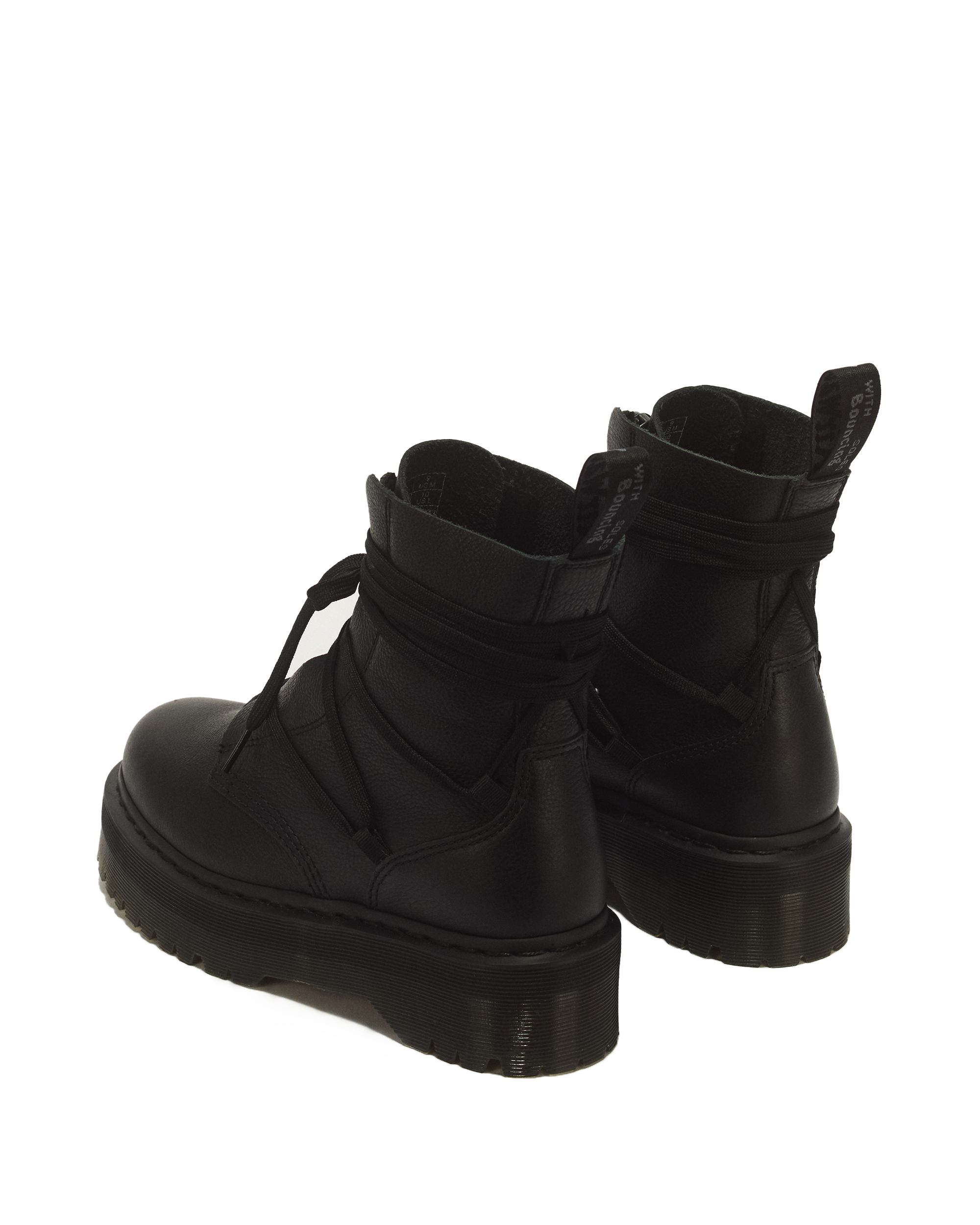 Dr. Martens ブラックレザーブーツ Jarrick II Mono Laced Leather Platform Boots in Black | Dr. Martens™