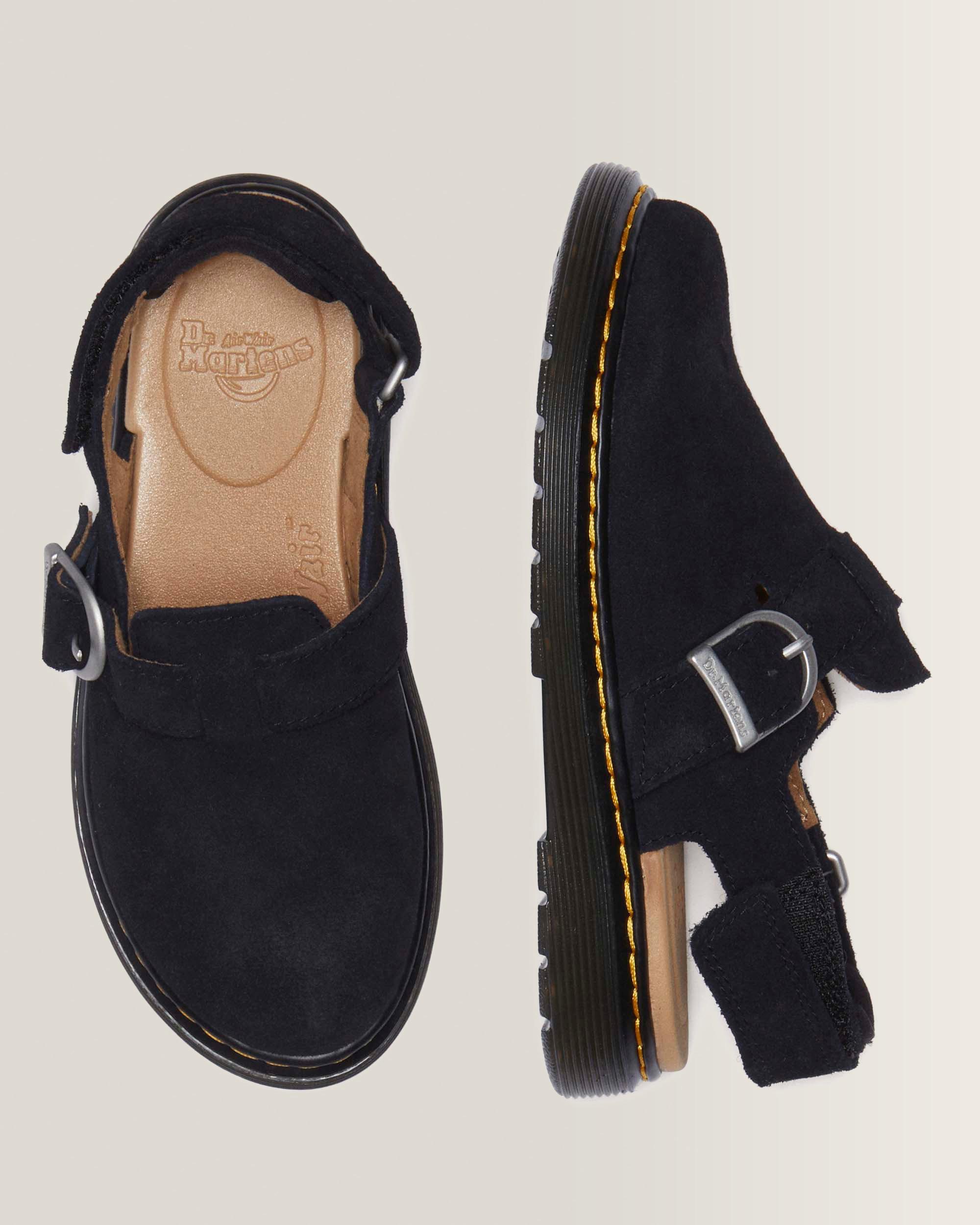 Junior Jorgie Suede Mules in Black Bronx Suede | Dr. Martens™