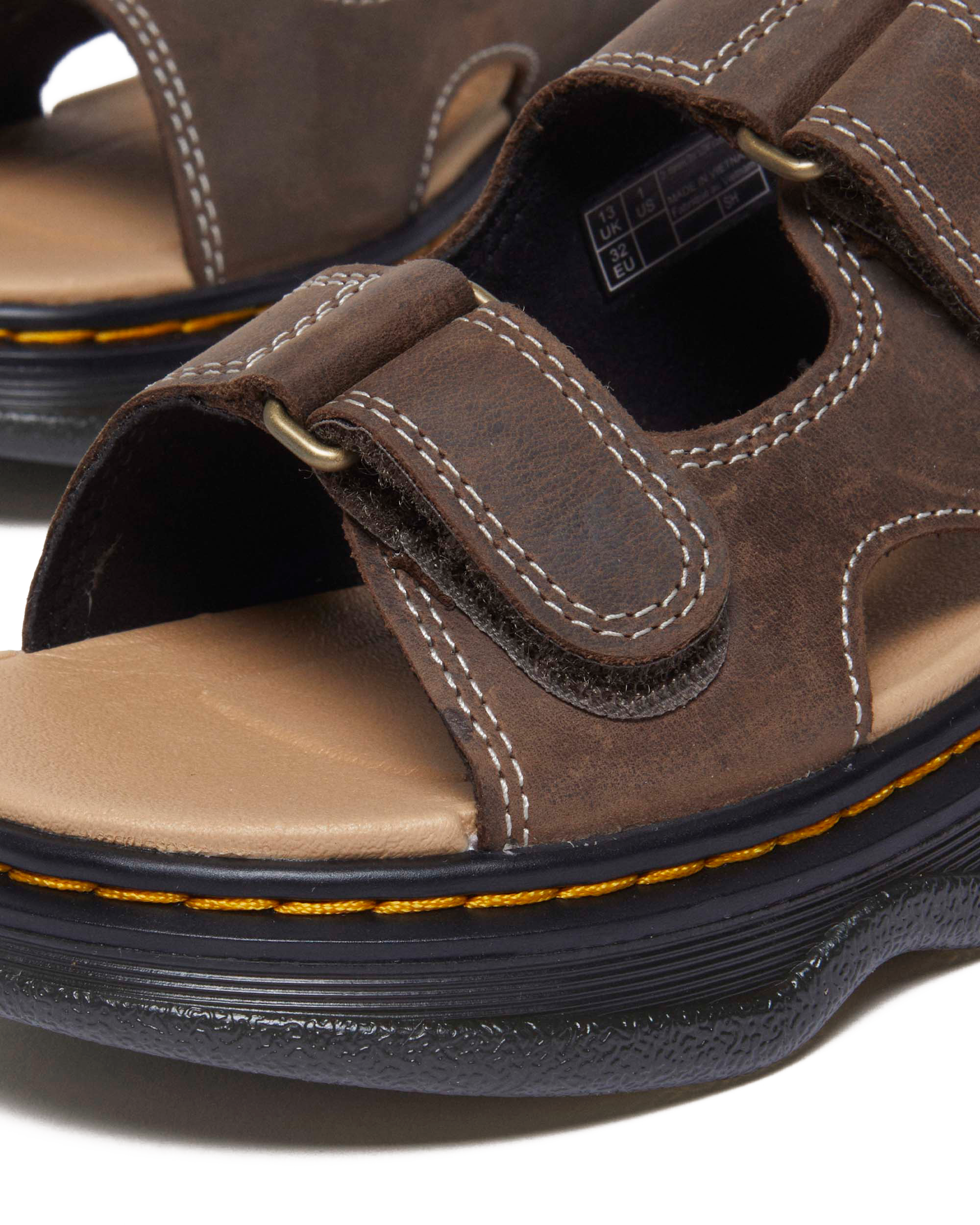 Сандалии Dr. Martens Junior Virden Wyoming leather, цвет: Тёмный коричневый — фото 2