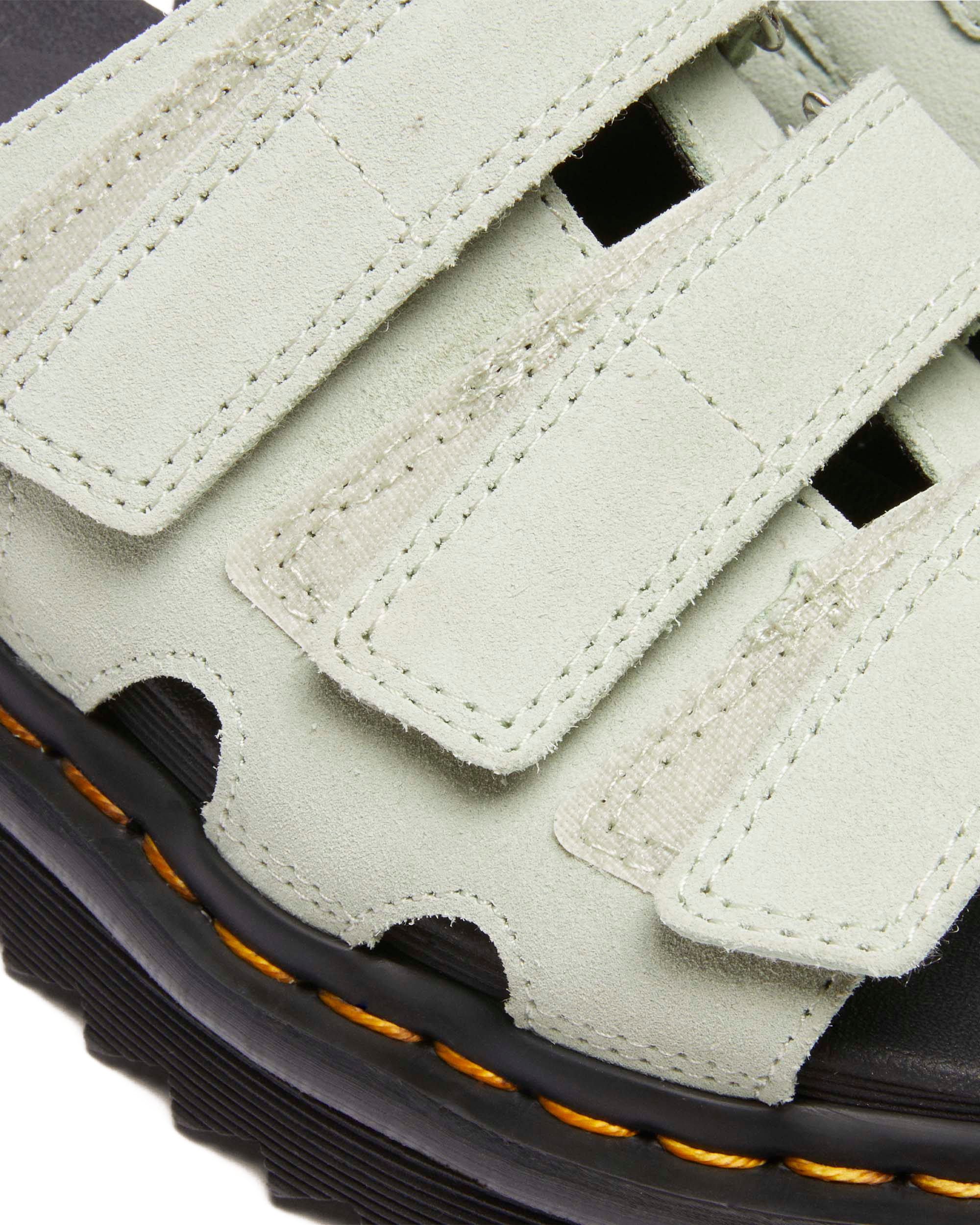 Raine Slide Suede Sandals in Sage Green | Dr. Martens™