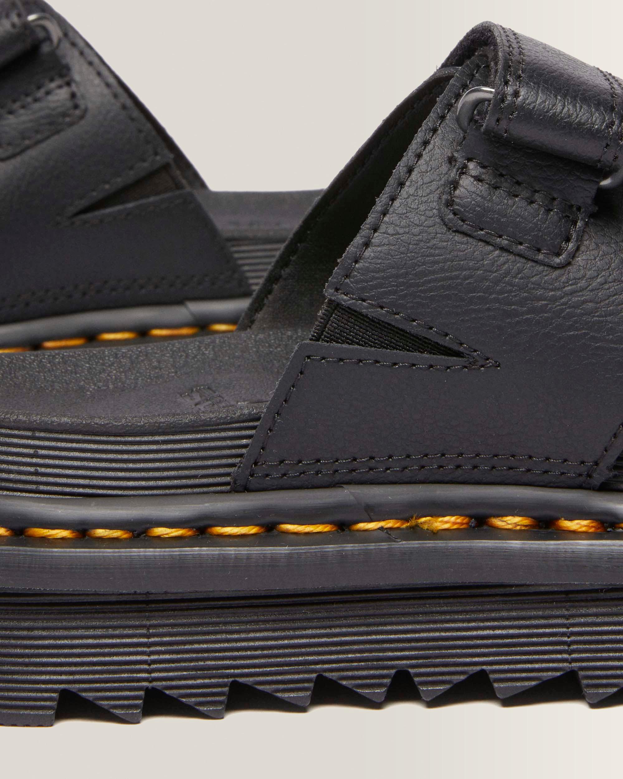 Raine Slide Athena Leather Sandals in Black | Dr. Martens™