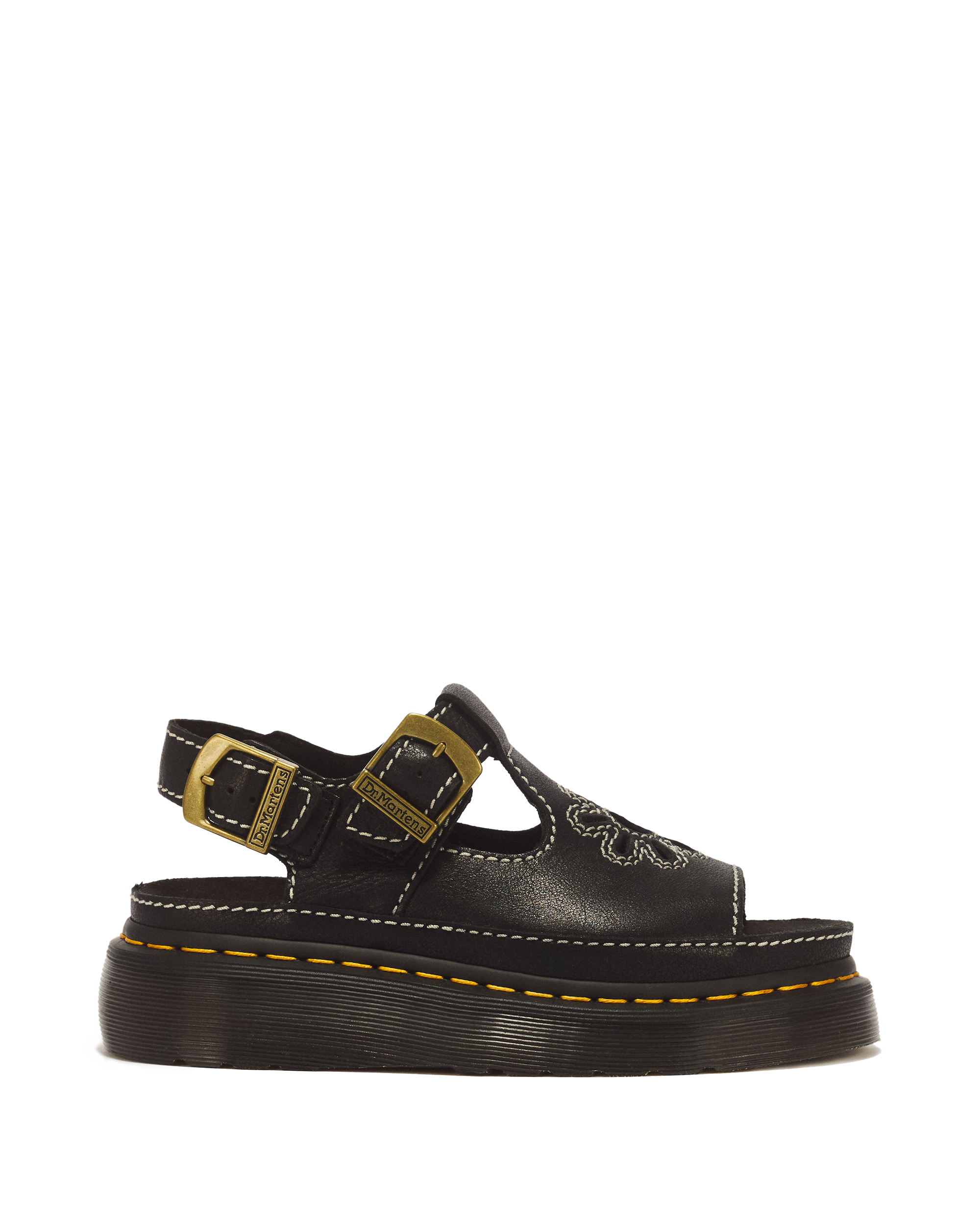 Dr. Martens DUNNET FLOWER サンダル 24cm/UK Dunnet Flower Full Grain Leather Sandals in Black | Dr. Martens™