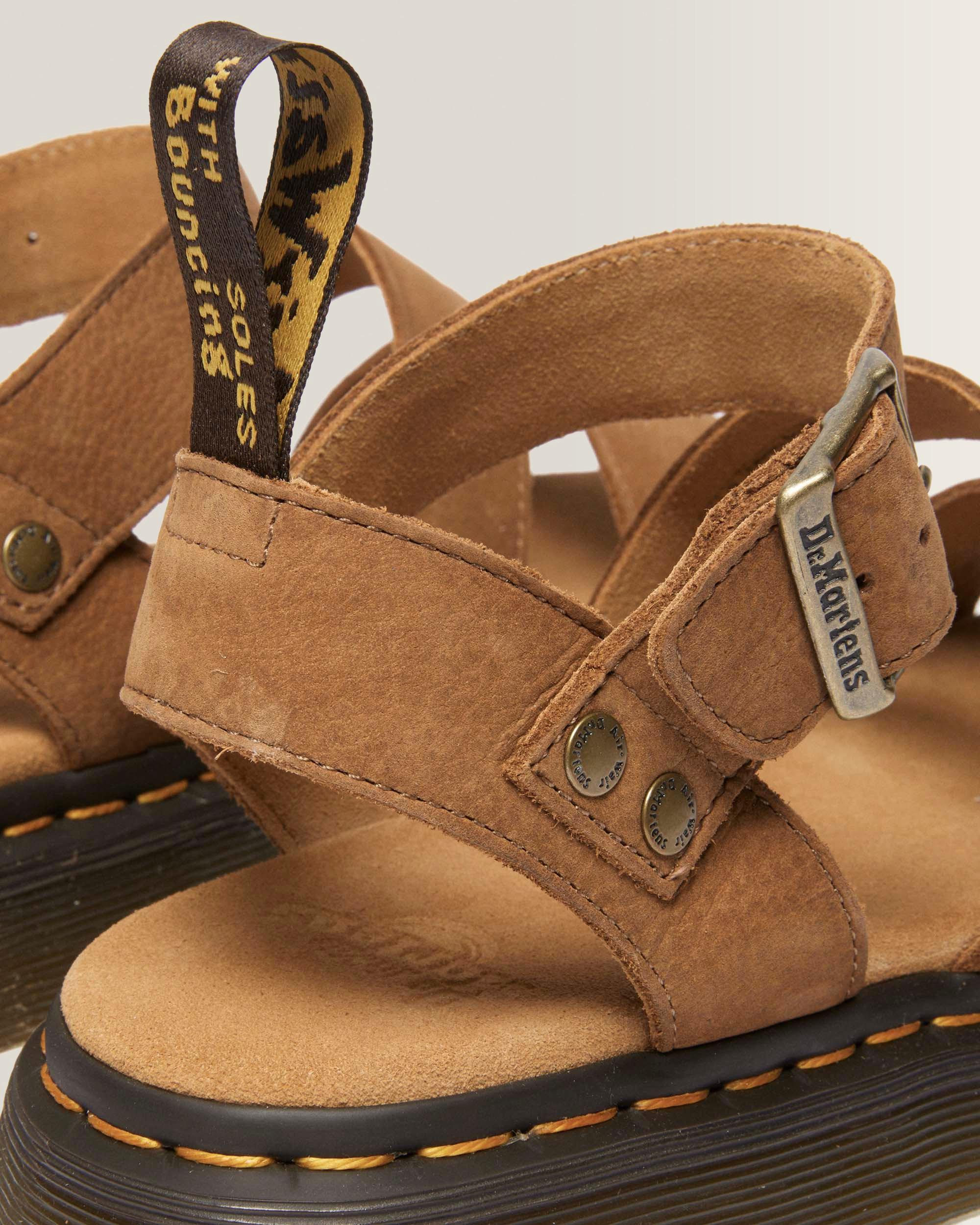 Gryphon Tumbled Nubuck Sandals in Desert Brown | Dr. Martens™