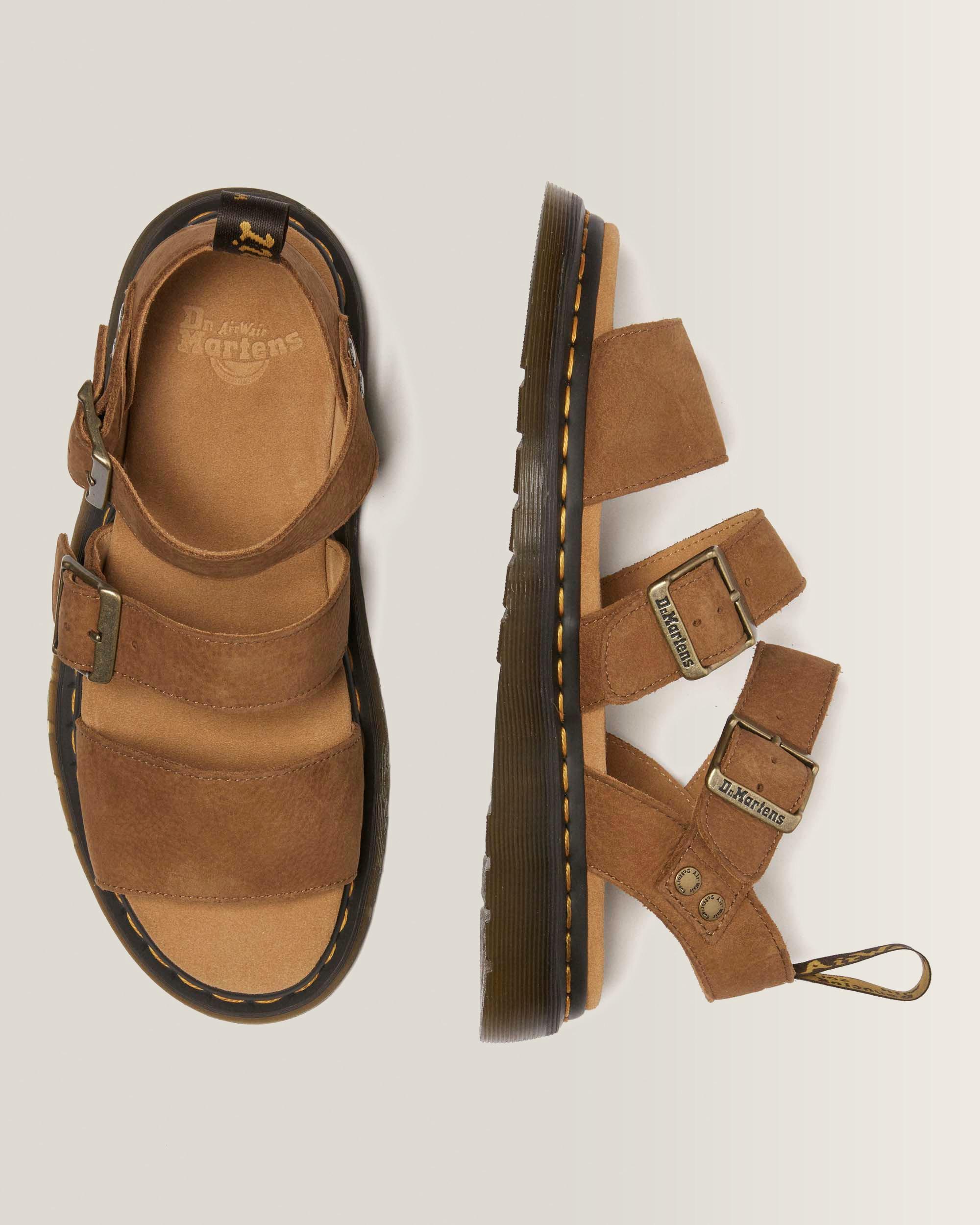 Gryphon getrommeld nubuck sandalen