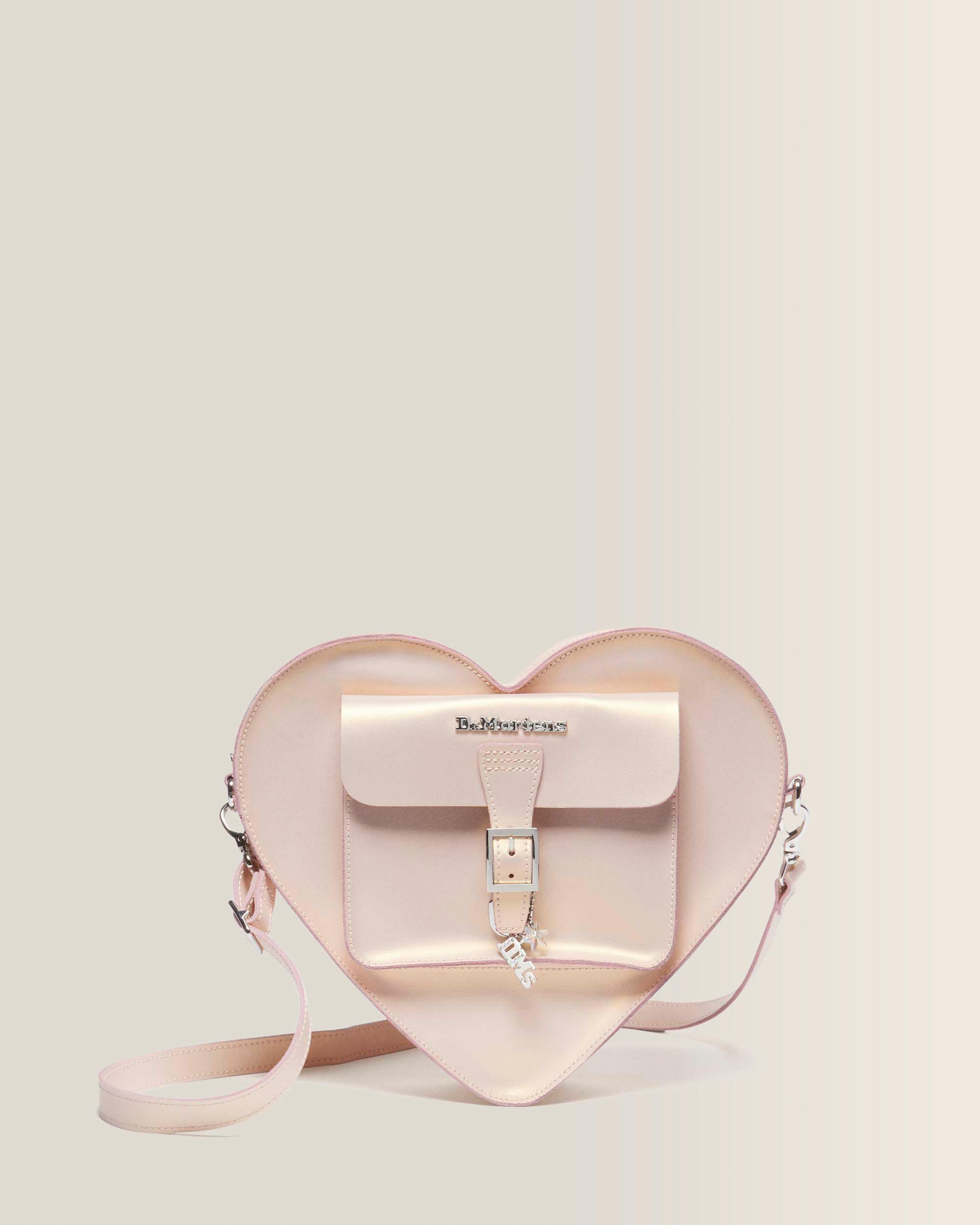 Metallic Shift Leather Heart Shaped Bag