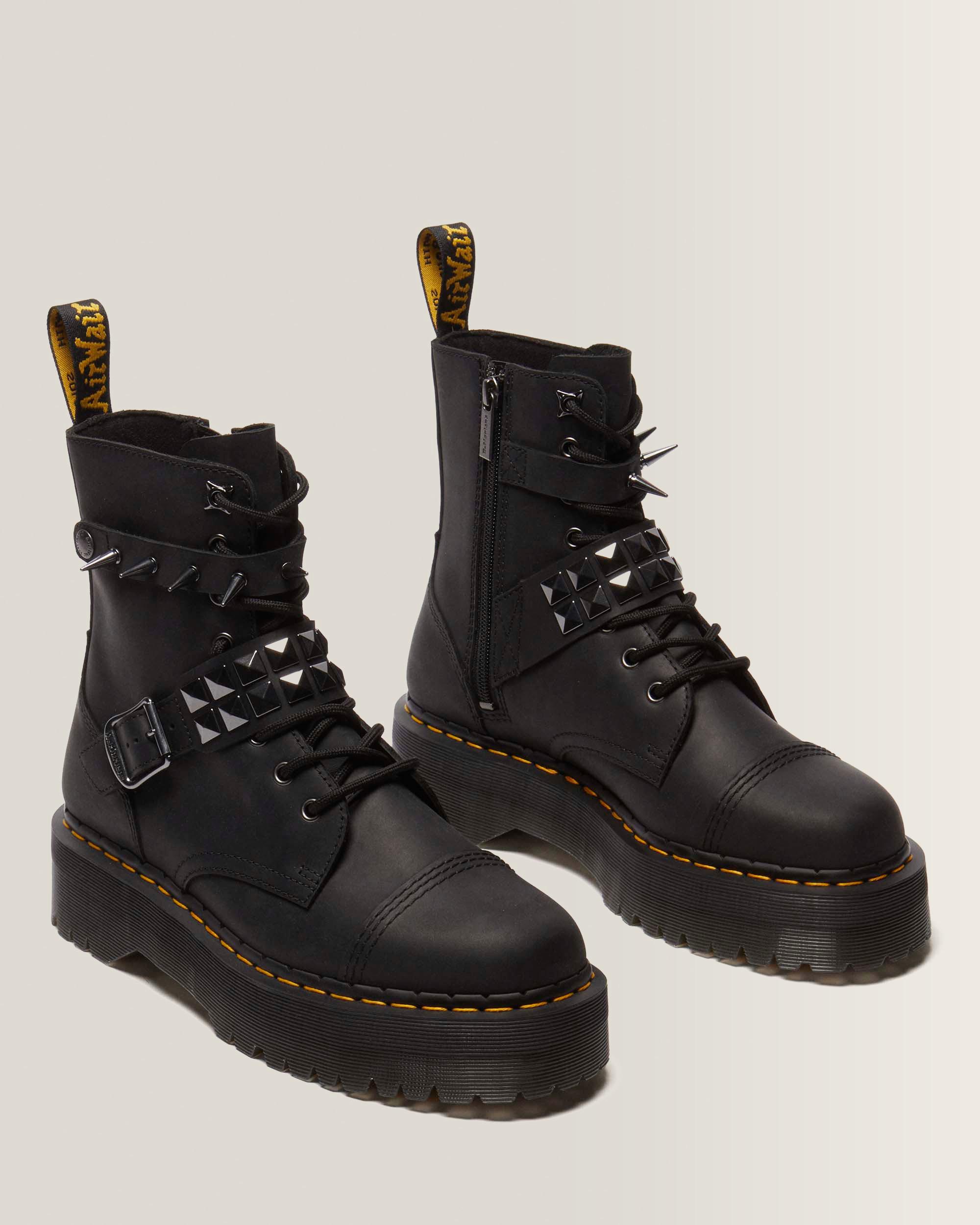 Jadon Spike Leather Platform Boots in Black | Dr. Martens™