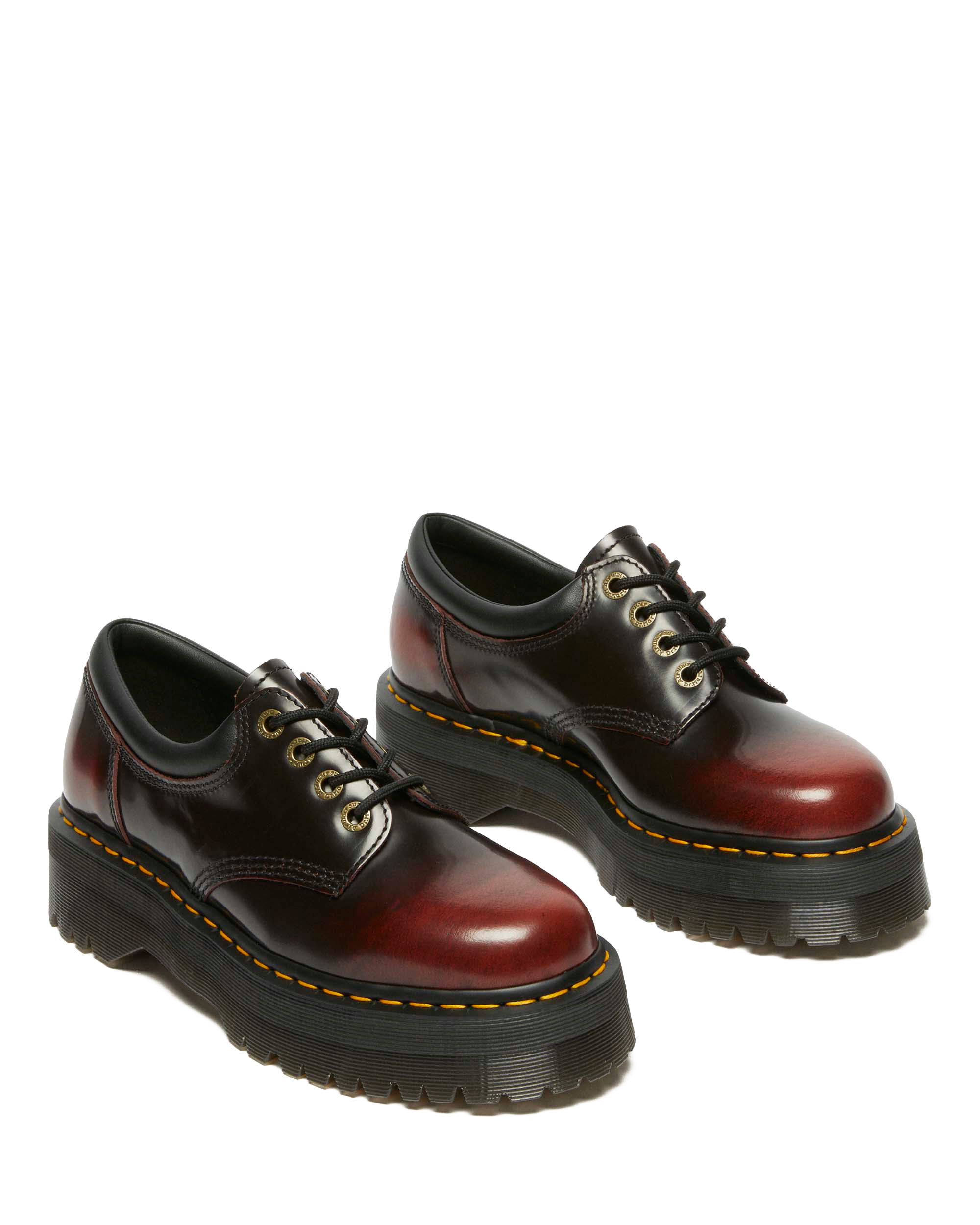 8053 Quad Arcadia Leather Platform Shoes in CHERRY RED | Dr. Martens™