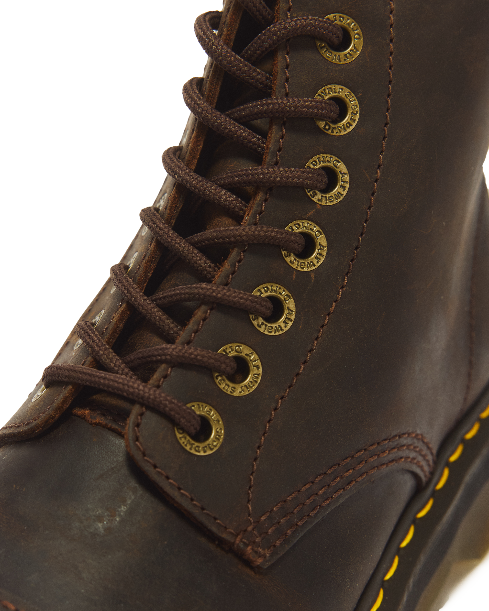 Sinclair Crazy Horse Leather Platform Boots in Dark Brown | Dr