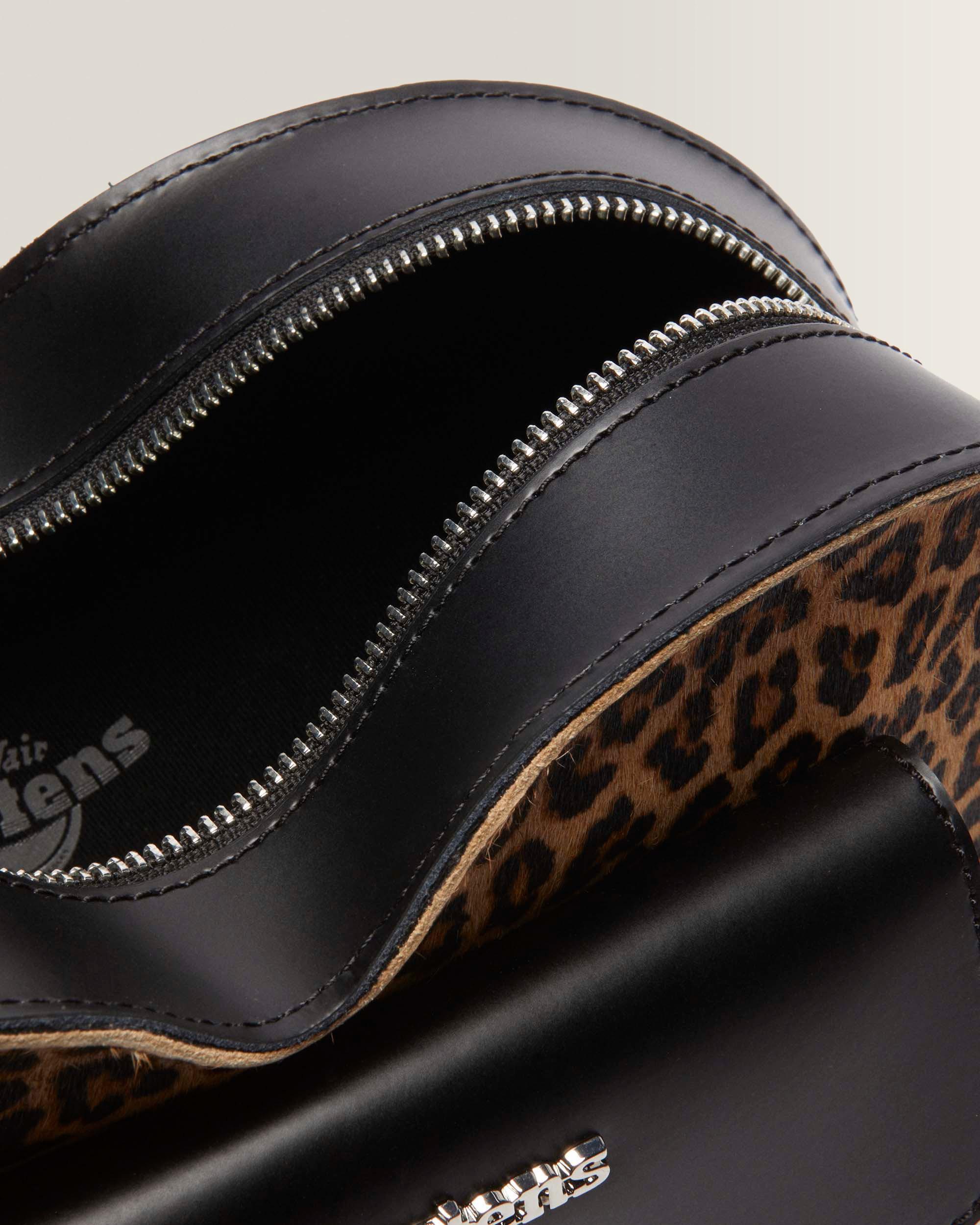 Bolso corazón de piel Kiev y Hair-On con estampado de leopardo 