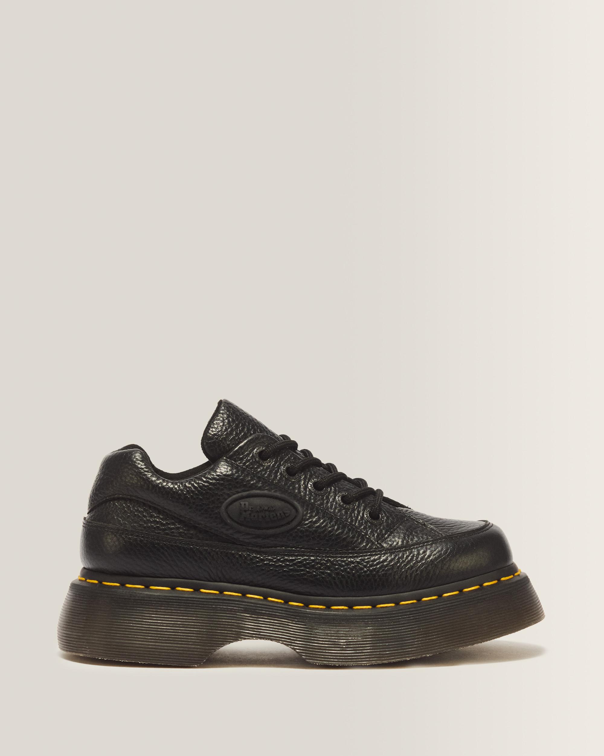 Buzz 5-Eye Milled Nappa Leather Shoes in Black Milled Nappa | Dr