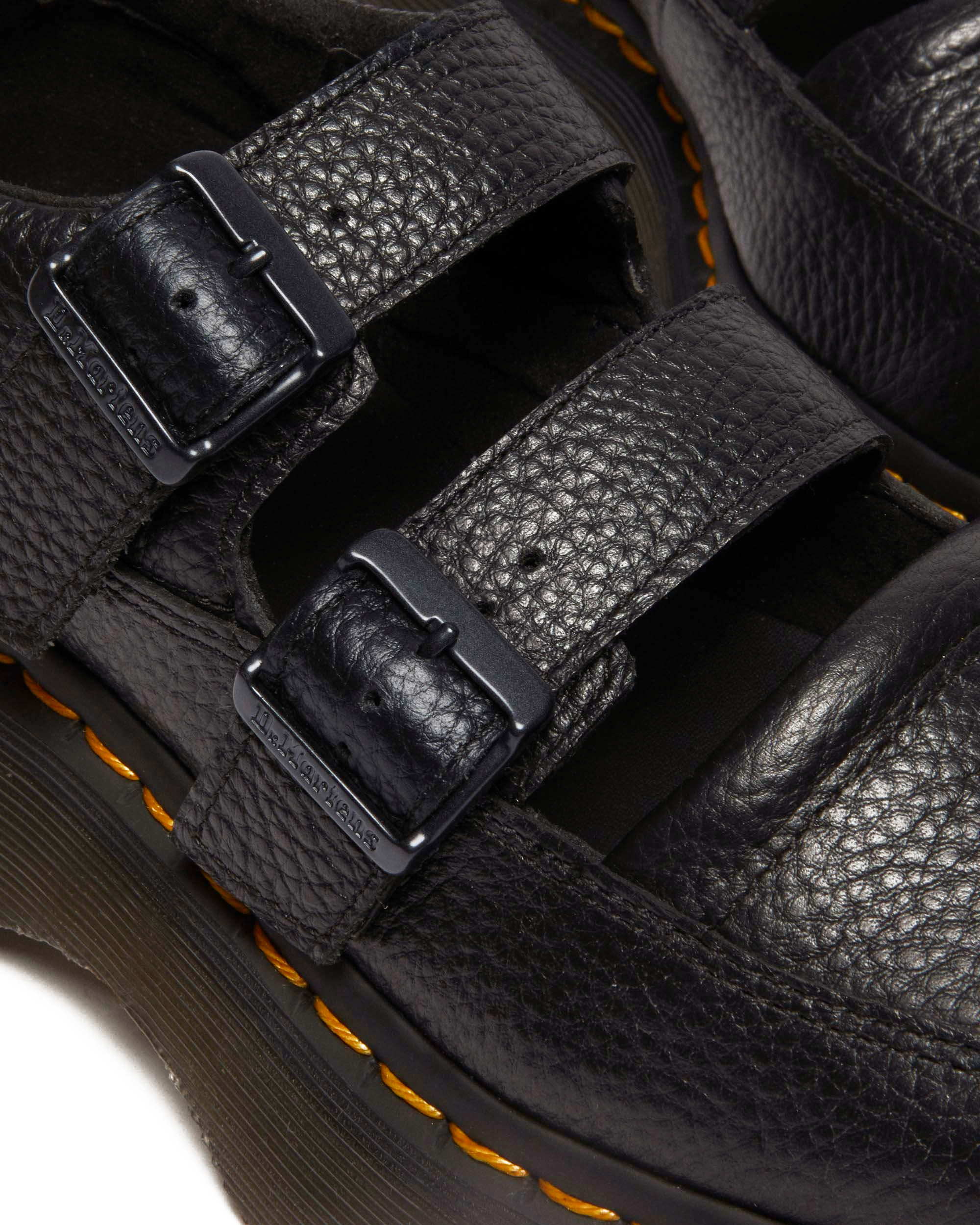 Buzz Milled Nappa Leather Mary Jane Shoes in Black Milled Nappa