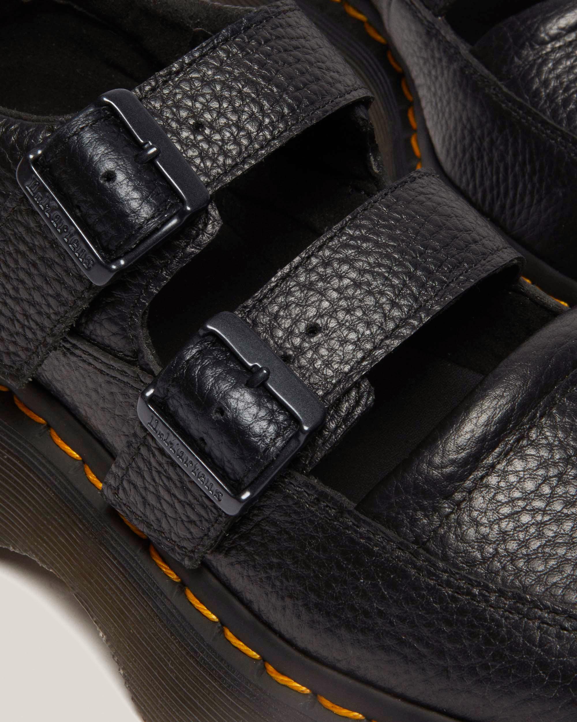 Buzz Milled Nappa Leather Mary Jane Shoes in Black Milled Nappa