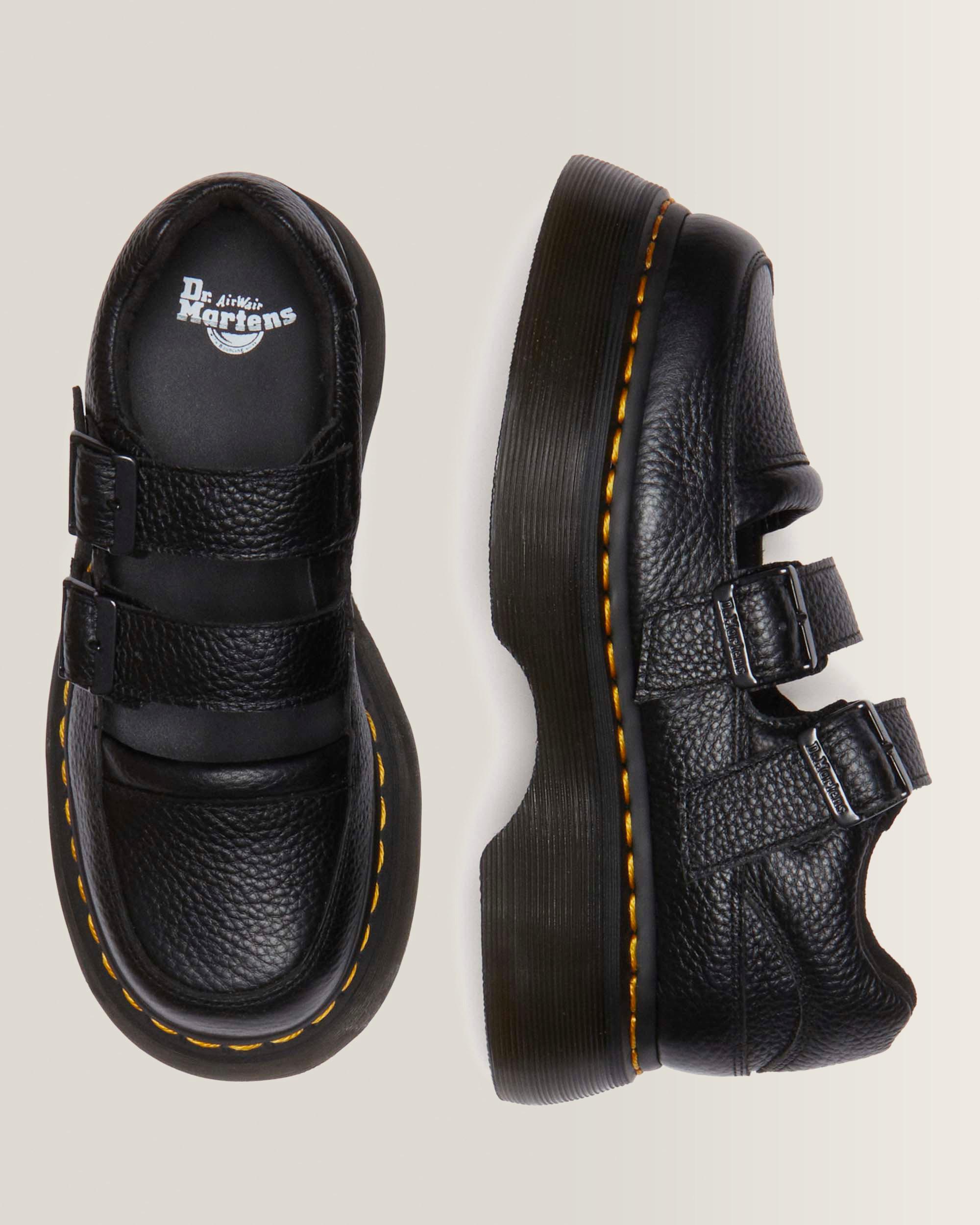 Buzz Milled Nappa Leather Mary Jane Shoes in Black Milled Nappa