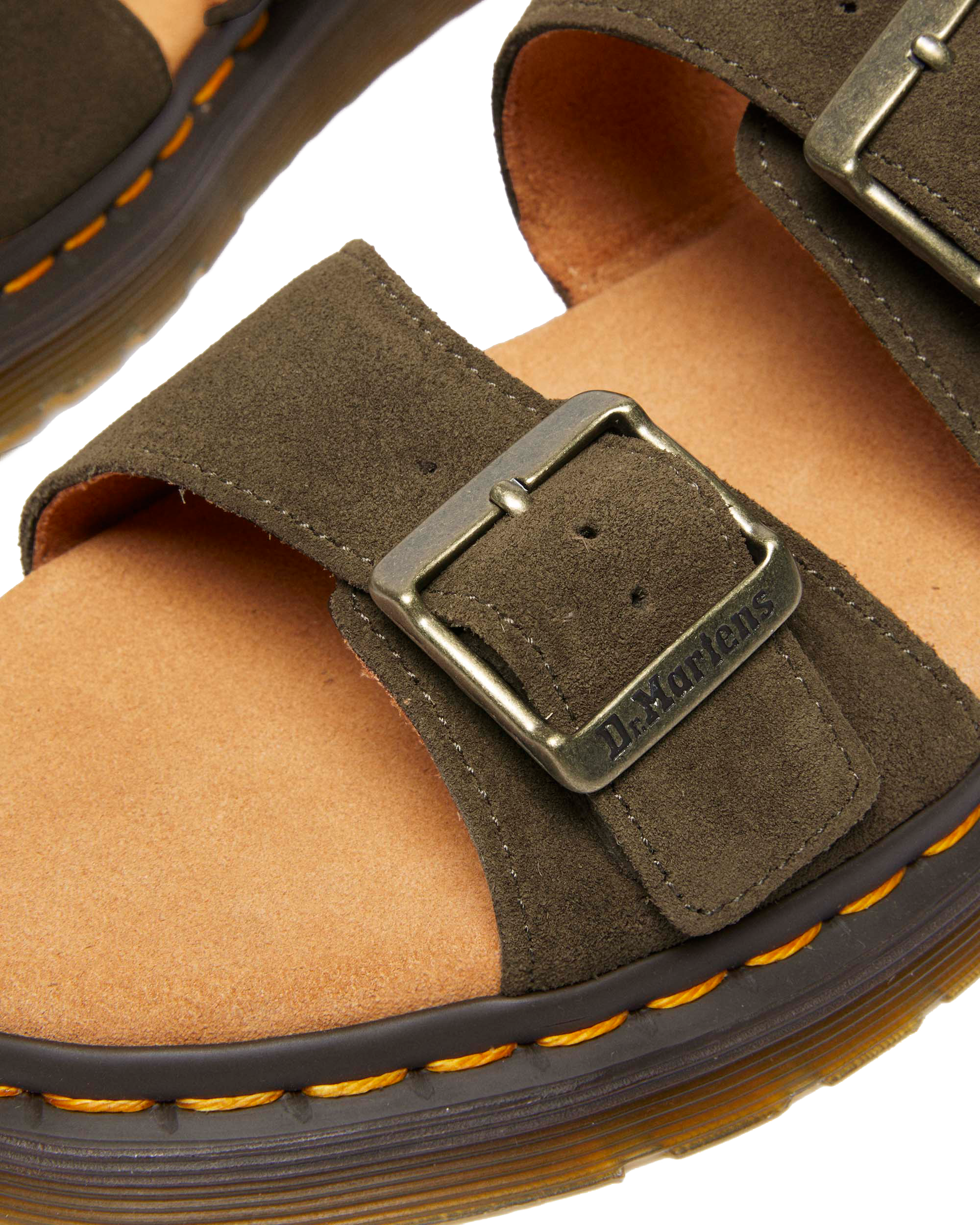 Josef suede slide sandals in DMS OLIVE | Dr. Martens™