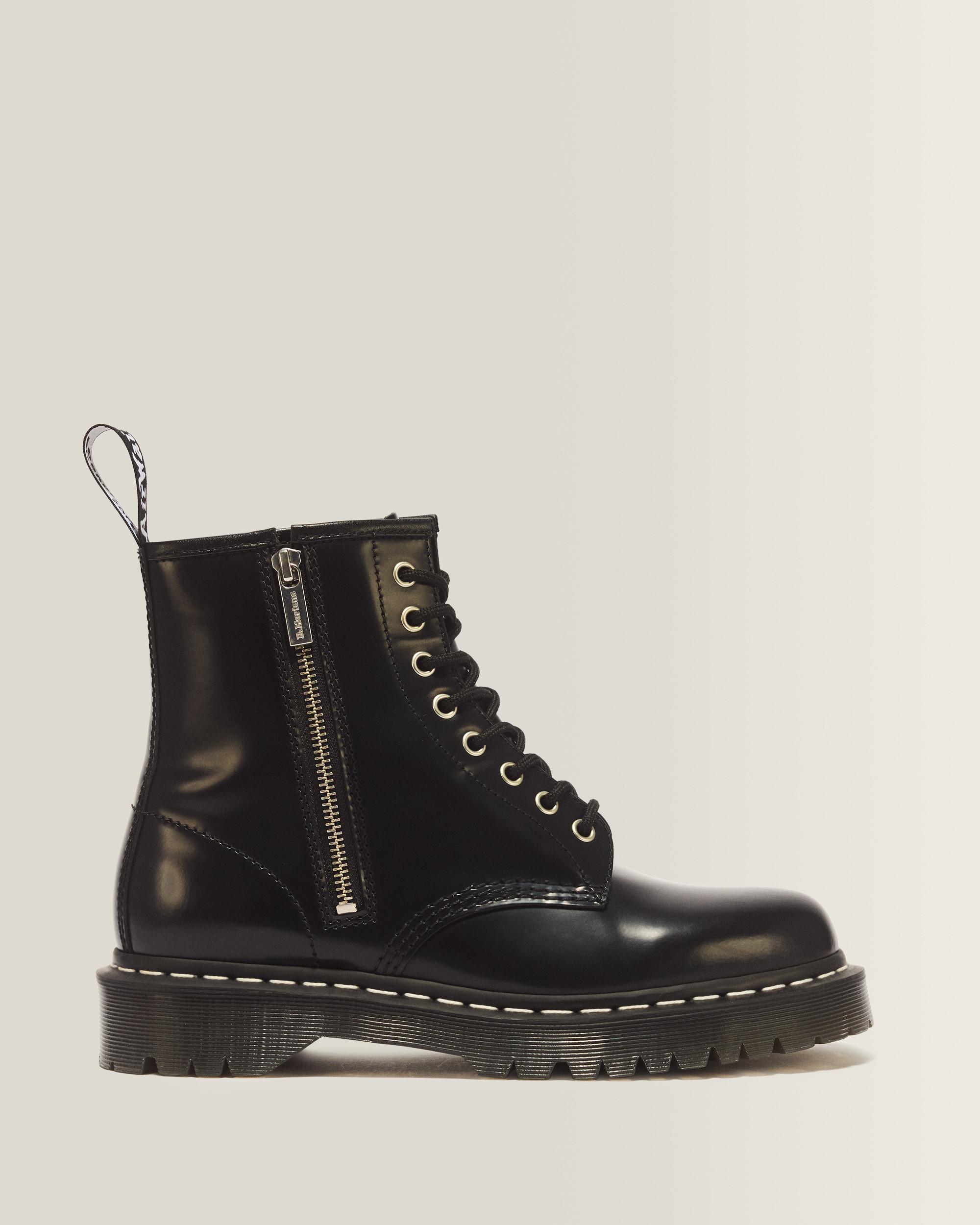 靴 Dr.Martens Black Smooth Leather Boots 1460 Lace and Zip Smooth leather Boots in BLACK | Dr. Martens™