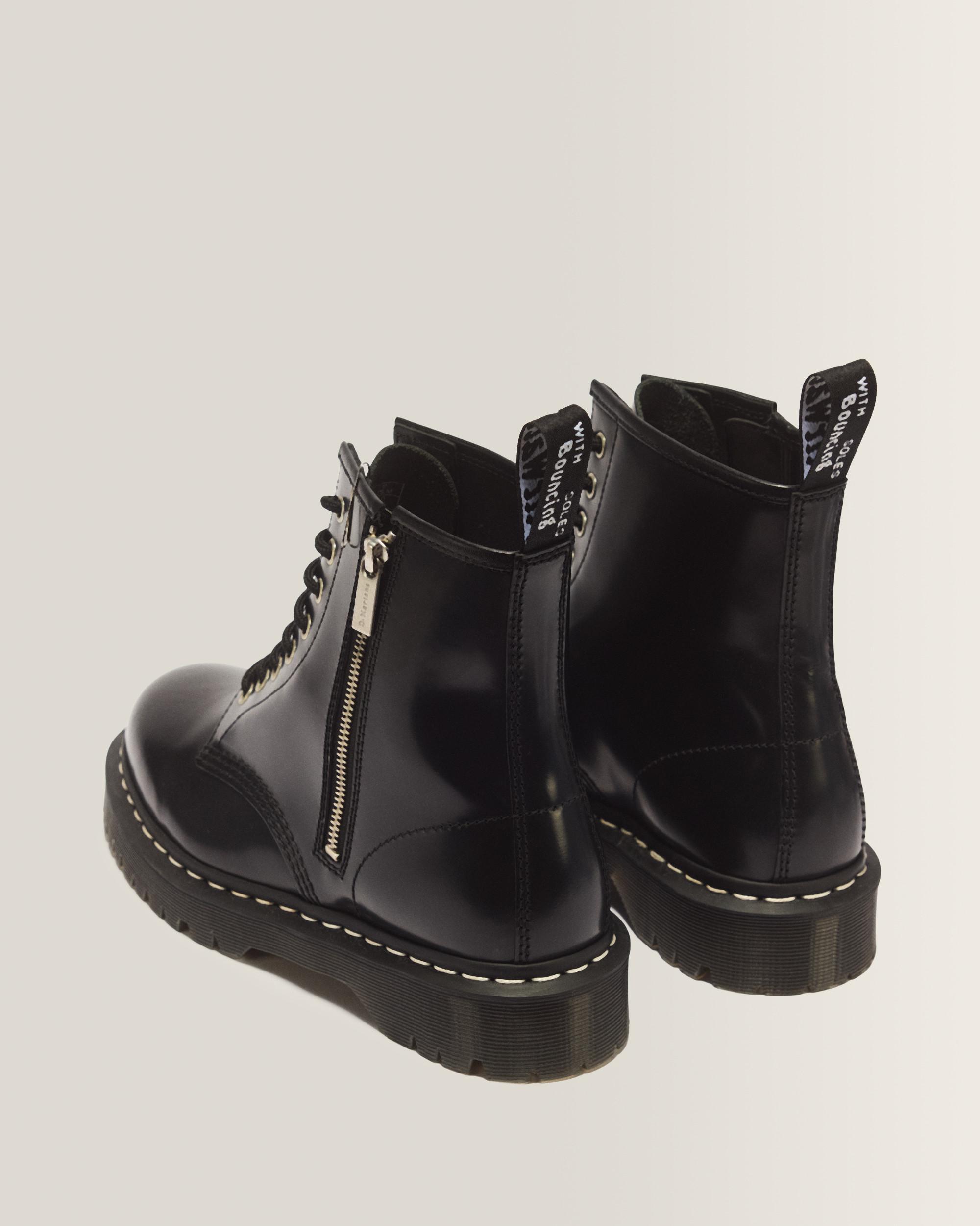 1460 Lace and Zip Smooth leather Boots in BLACK | Dr. Martens™