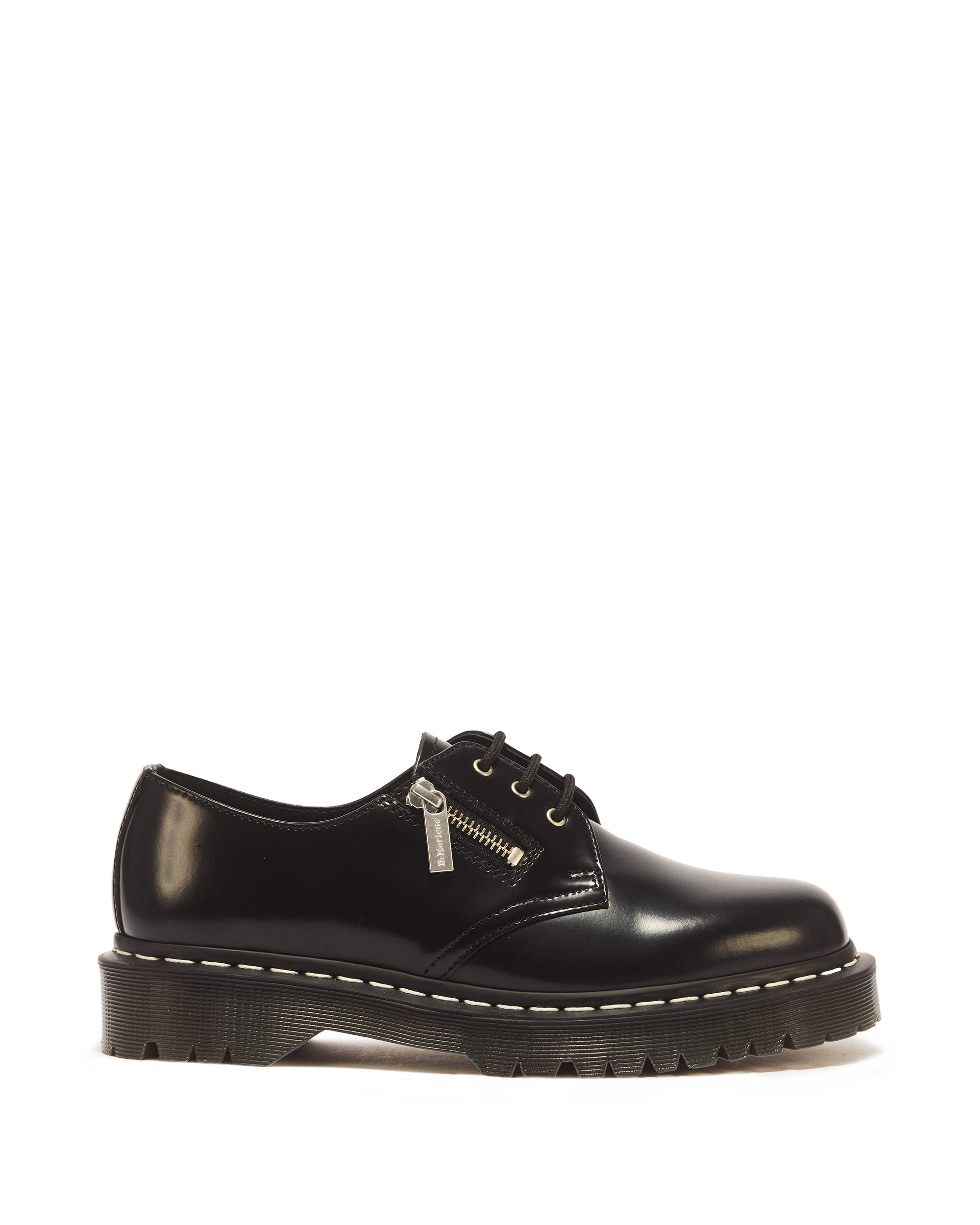 1461 Lace and zip Smooth leather shoes in BLACK | Dr. Martens™