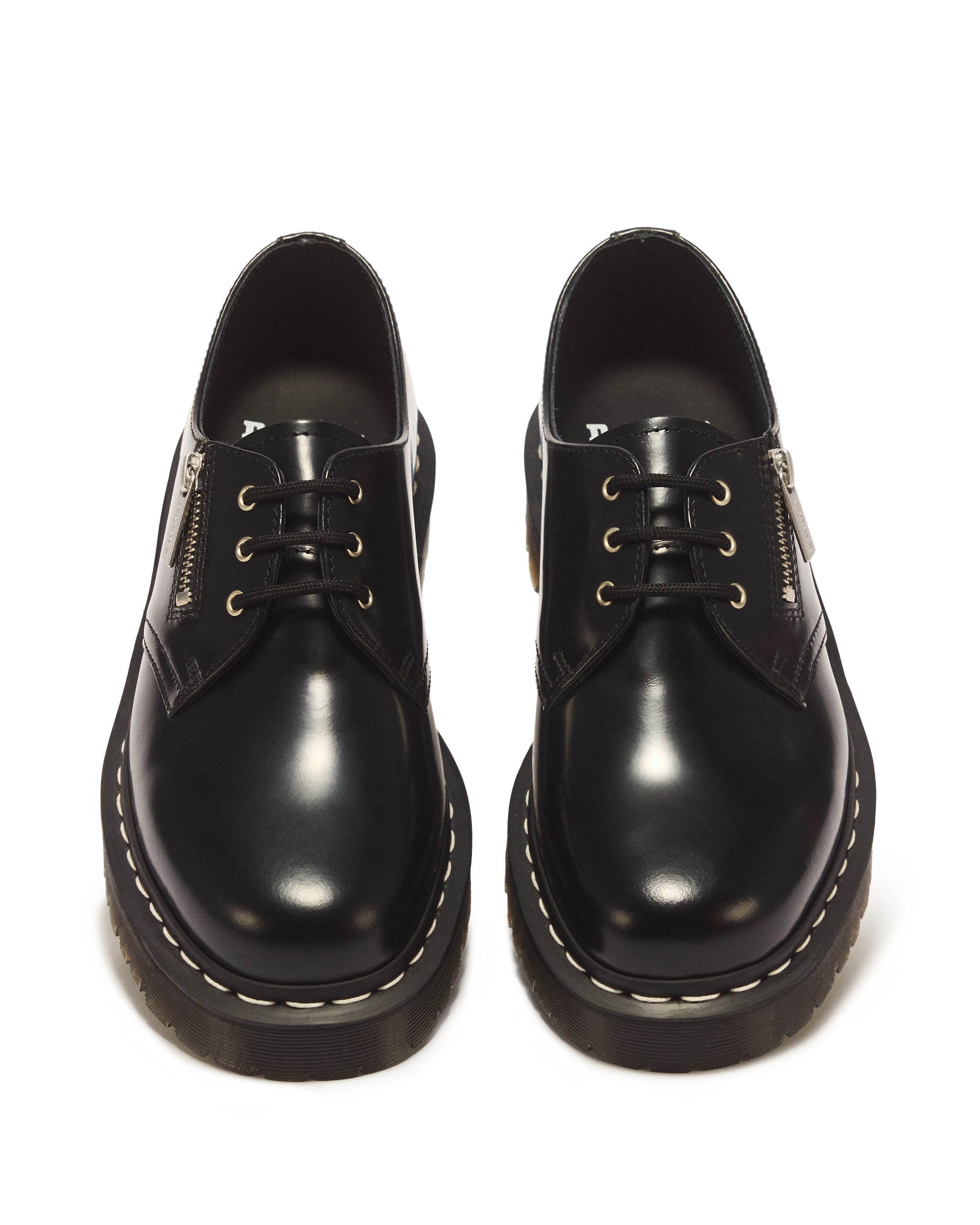 1461 Lace and zip Smooth leather shoes in BLACK | Dr. Martens™