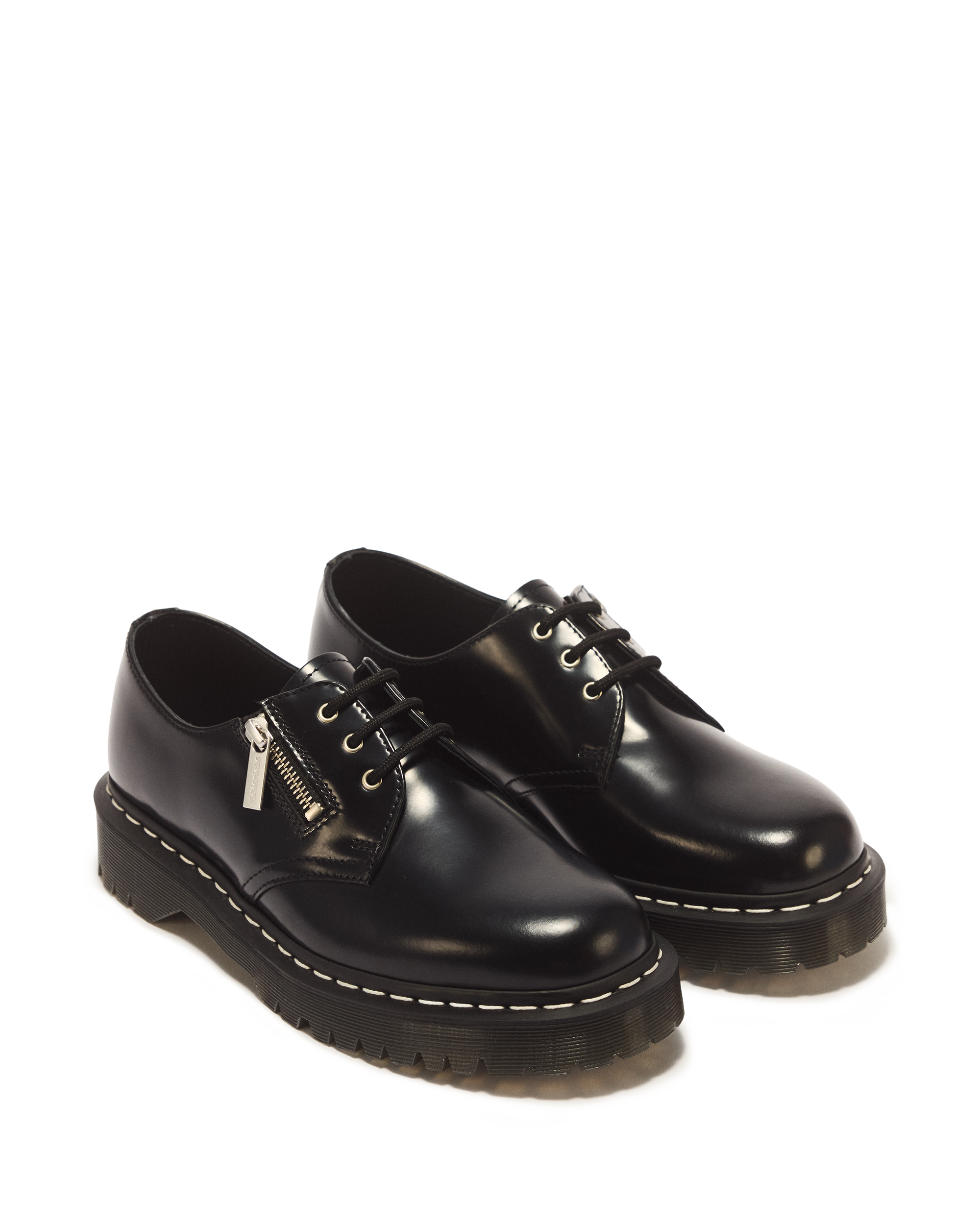 1461 Lace and zip Smooth leather shoes in BLACK | Dr. Martens™