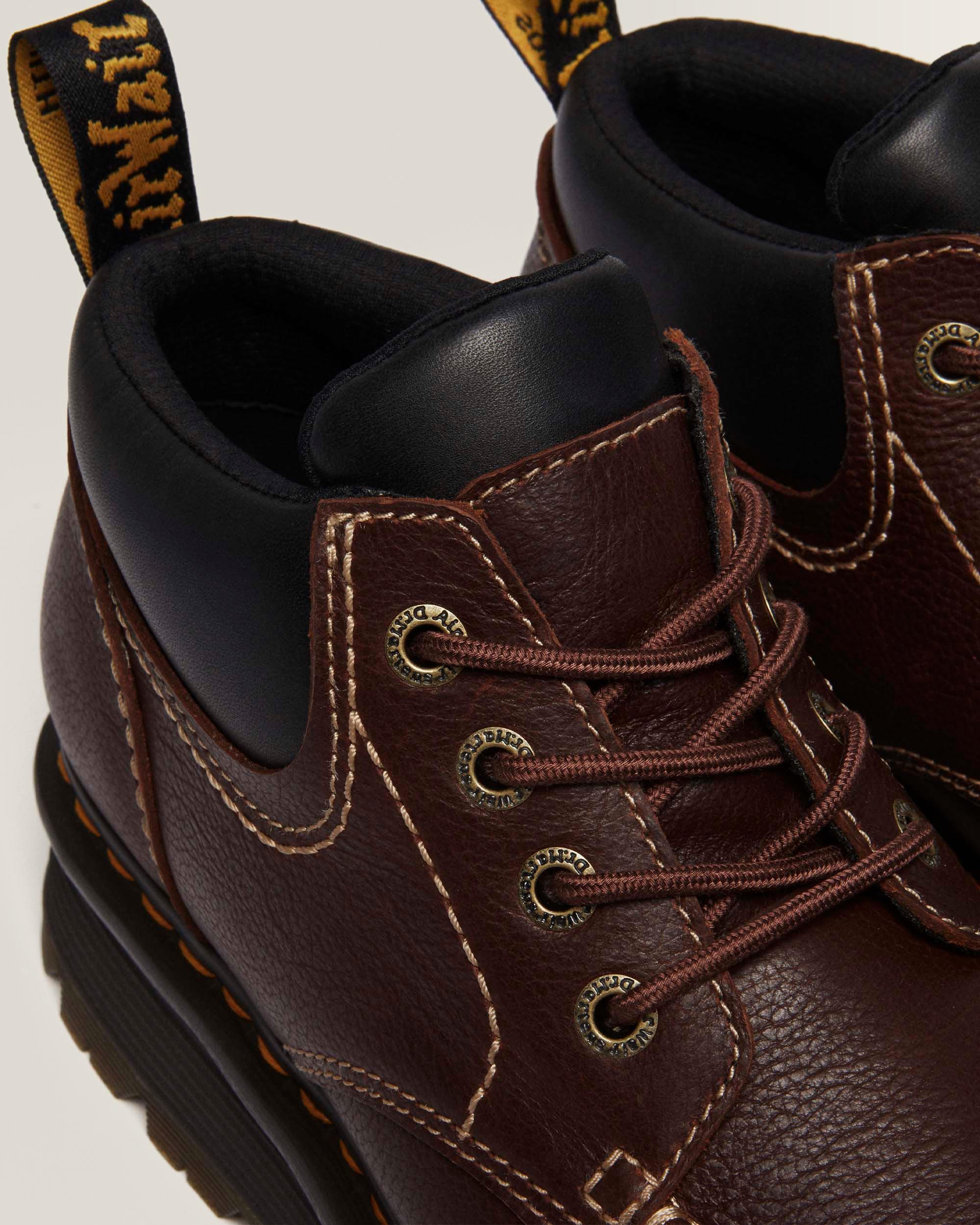 Zebzag Leather Casual 4-Eye Lace-Up Boots
