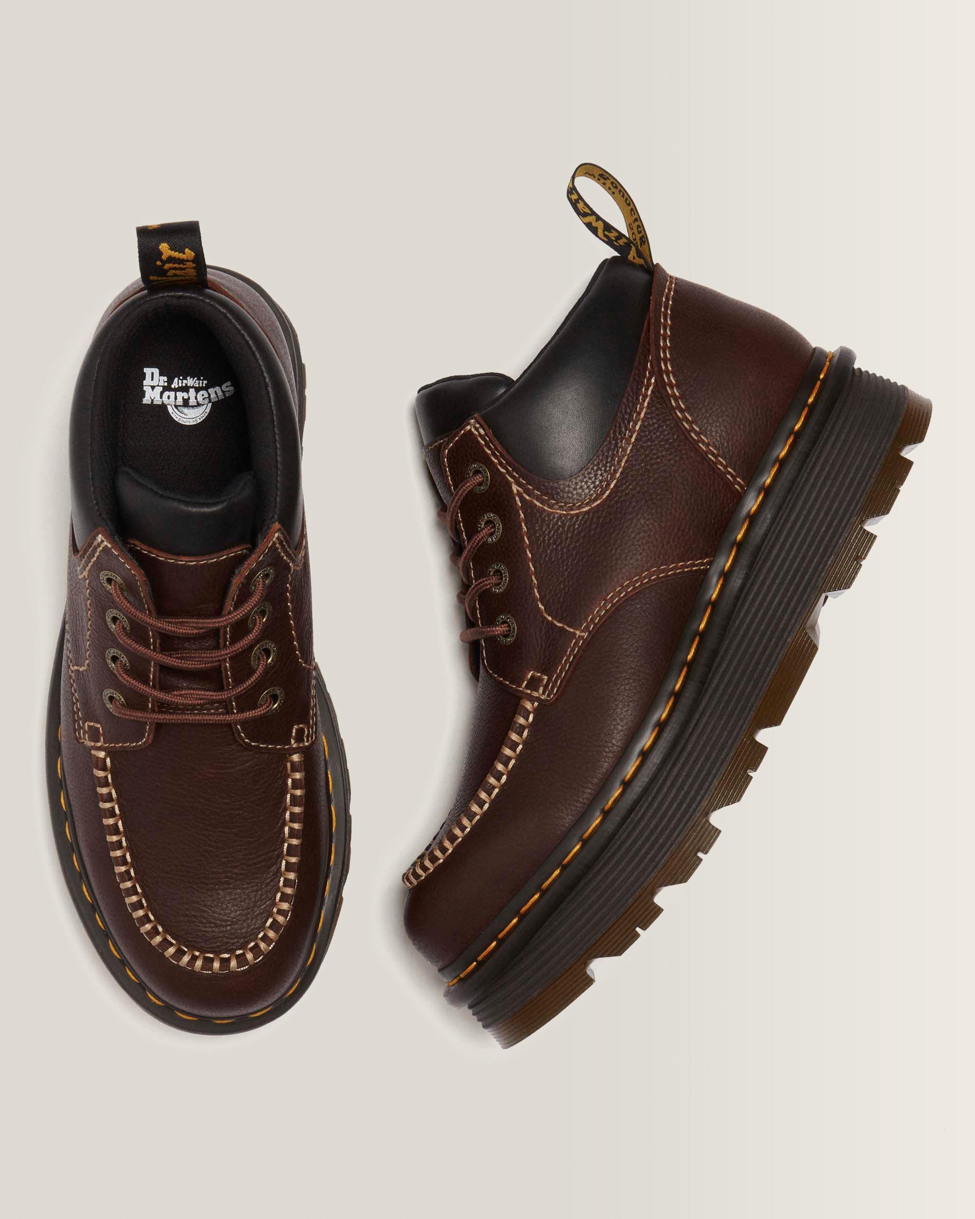 Zebzag Leather Casual 4-Eye Lace-Up Boots