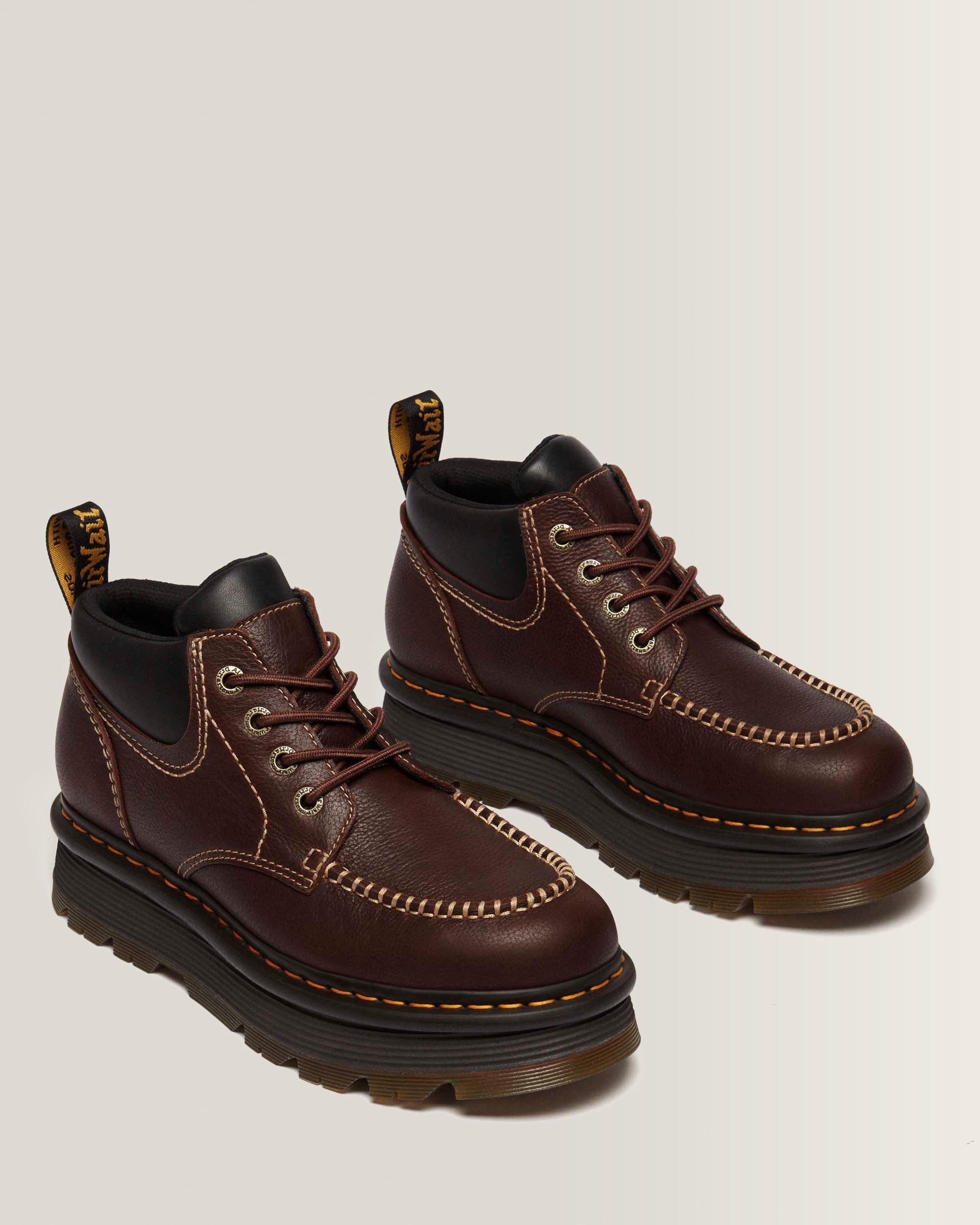 Zebzag Leather Casual 4-Eye Lace-Up Boots