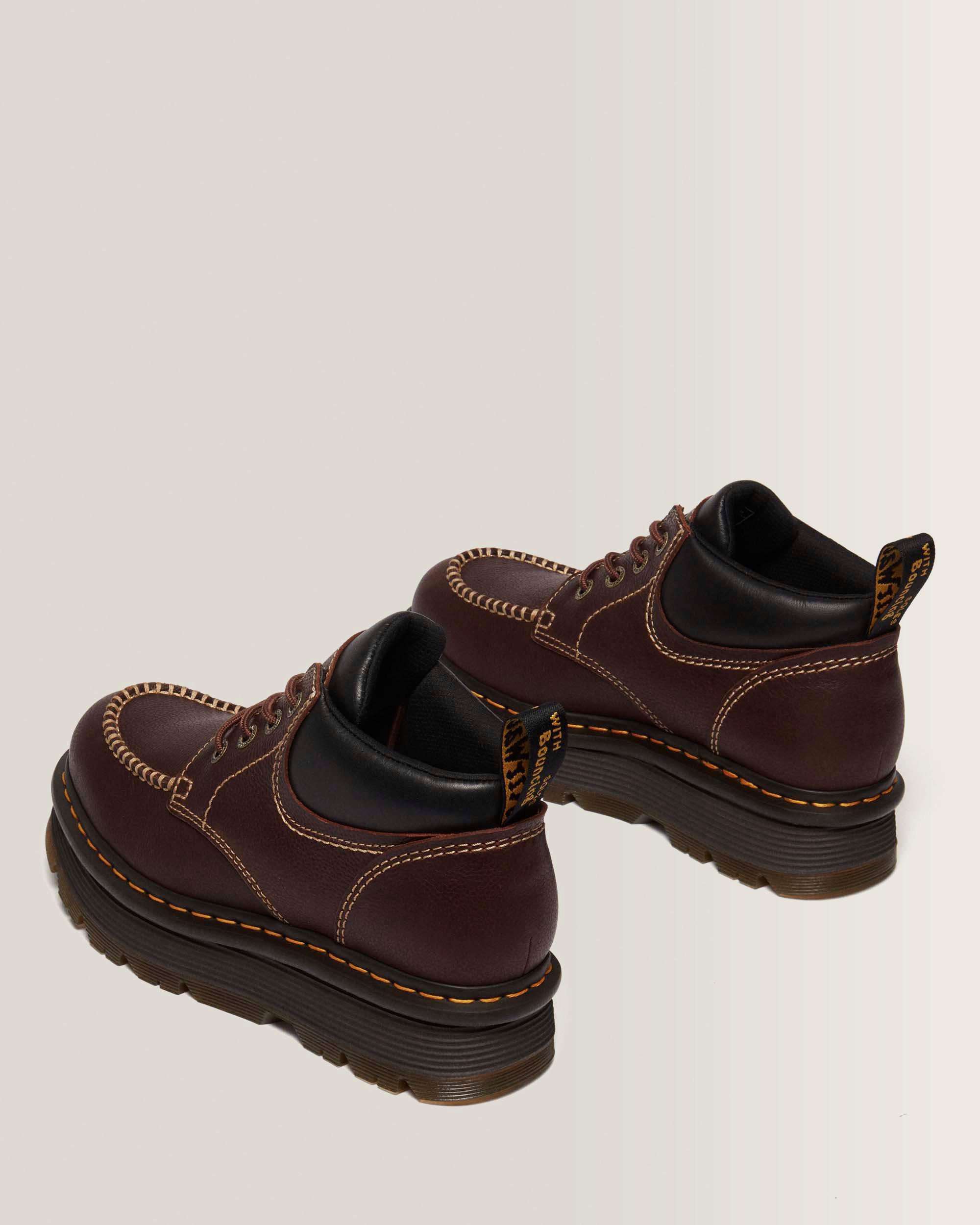 Zebzag Leather Casual 4-Eye Lace-Up Boots