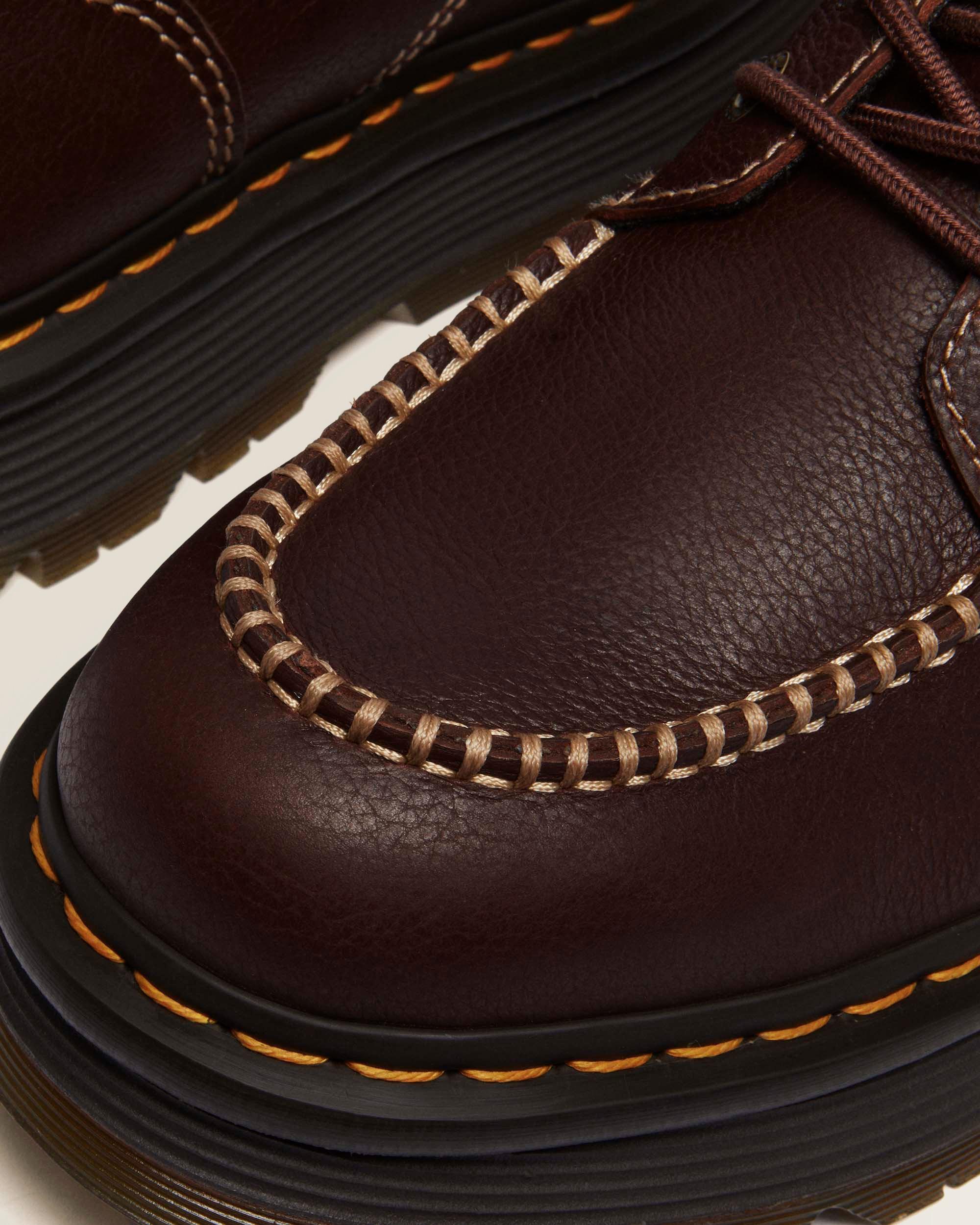 Zebzag Leather Casual 4-Eye Lace-Up Boots