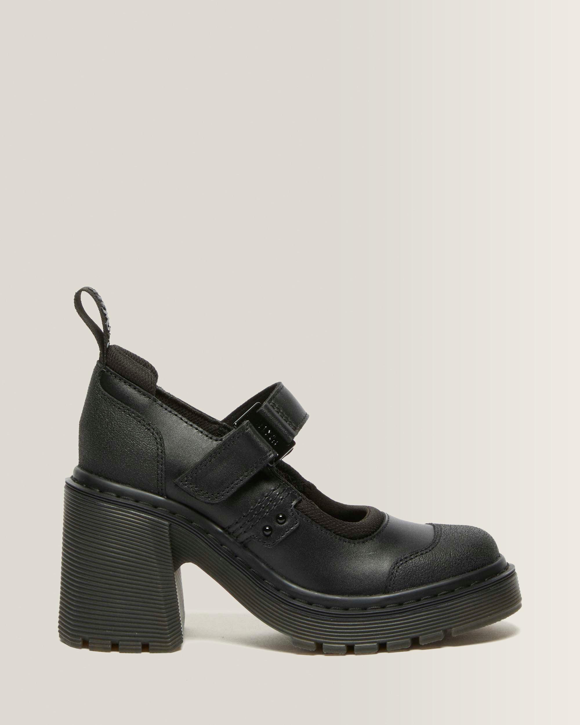 Dr.Martens EVIEE TECHメリージェーン シューズ Eviee Tech Strap Mary Jane Heeled Shoes in Black | Dr. Martens™