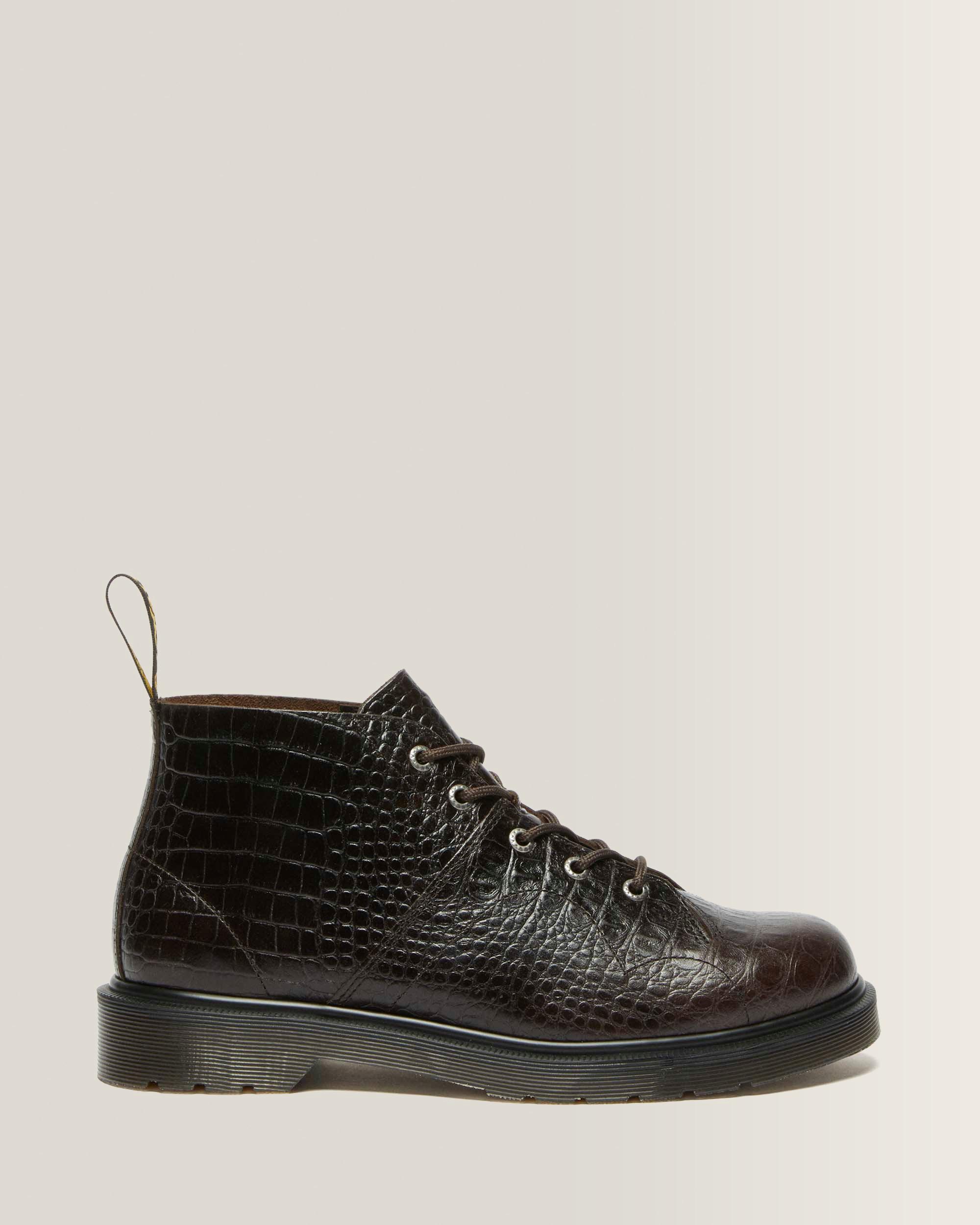 Church Crocodile Analine Leather Ankle Boots in Dark Brown | Dr
