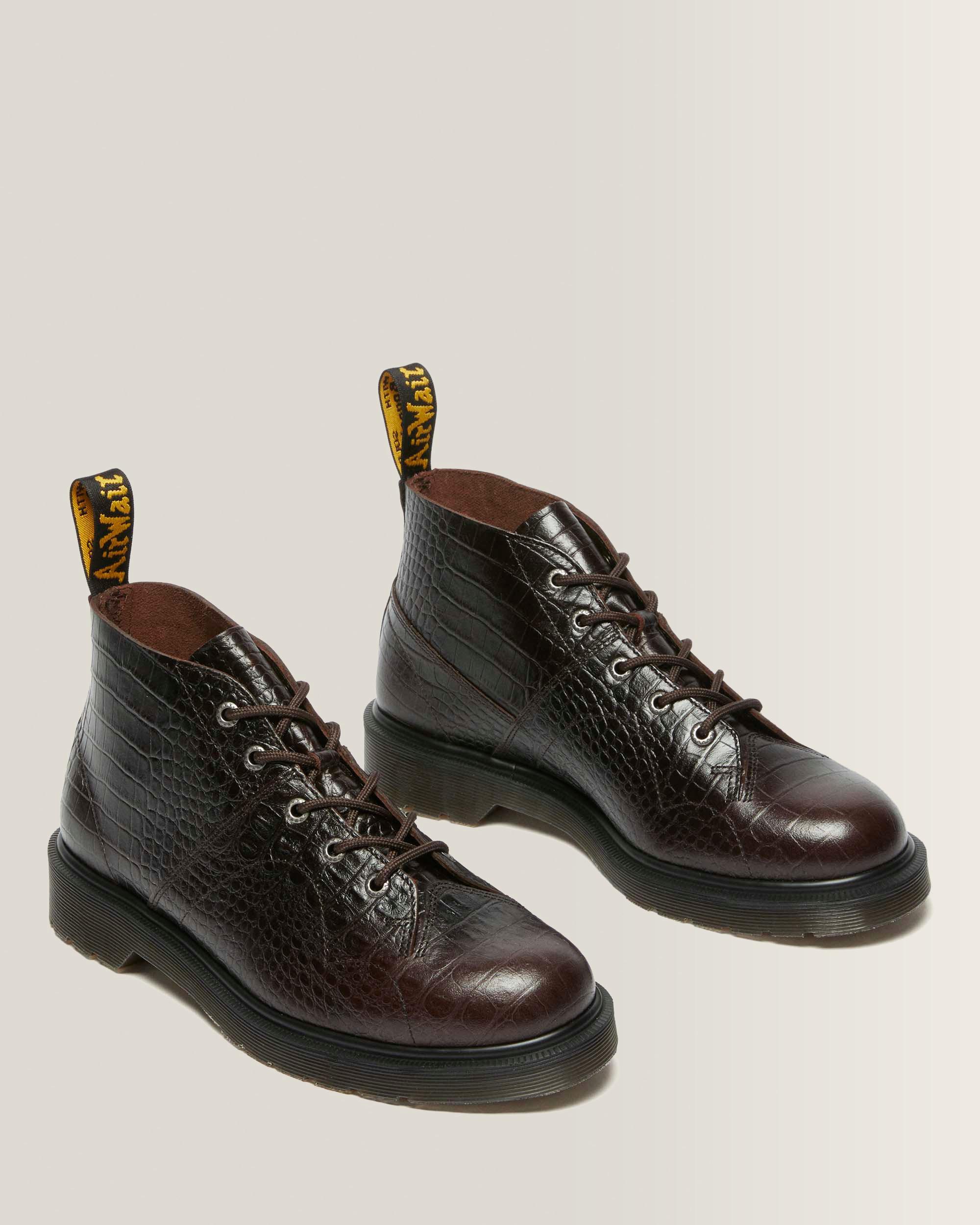 Church Crocodile Analine Leather Ankle Boots in Dark Brown | Dr