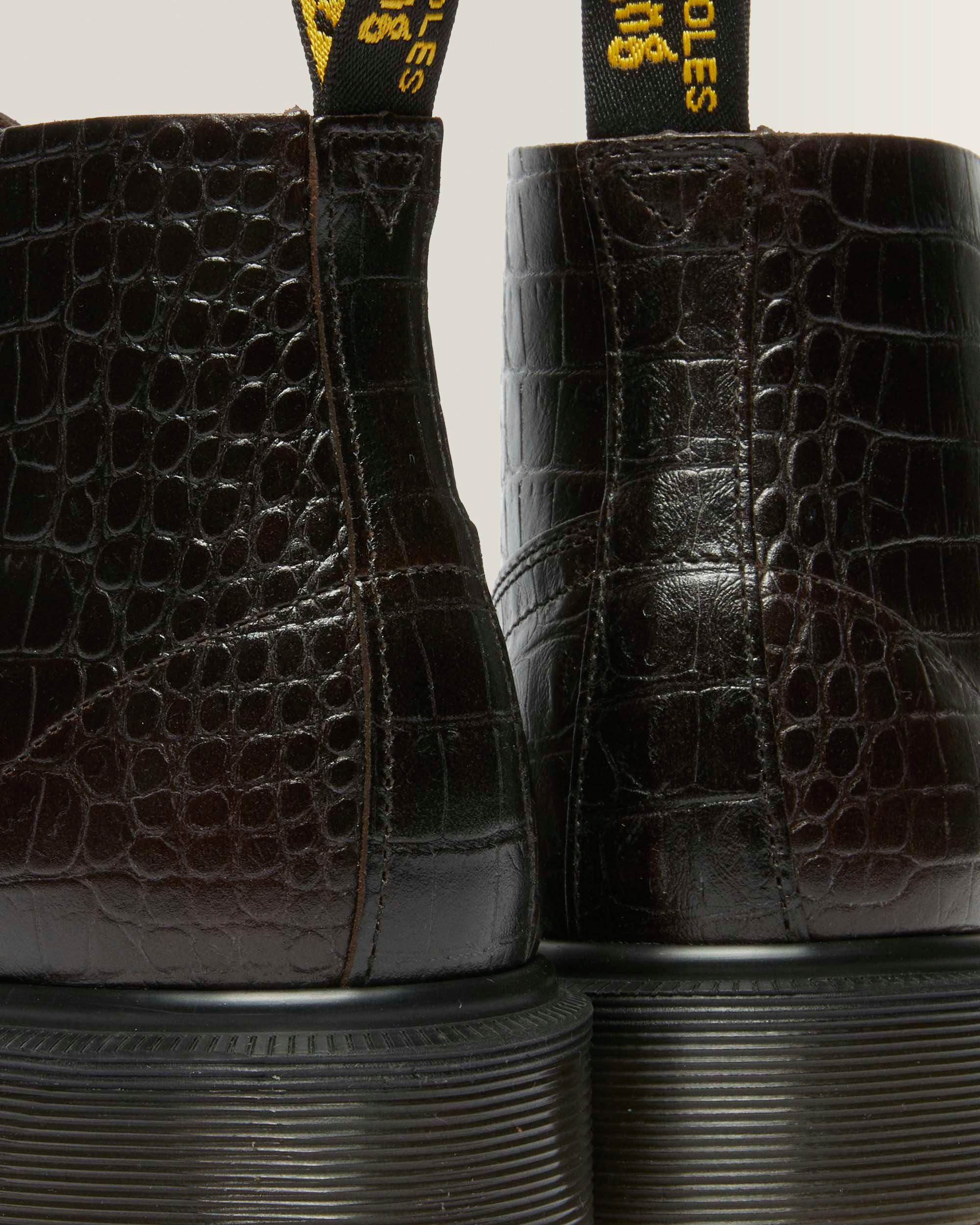 Church Crocodile Analine Leather Ankle Boots in Dark Brown | Dr