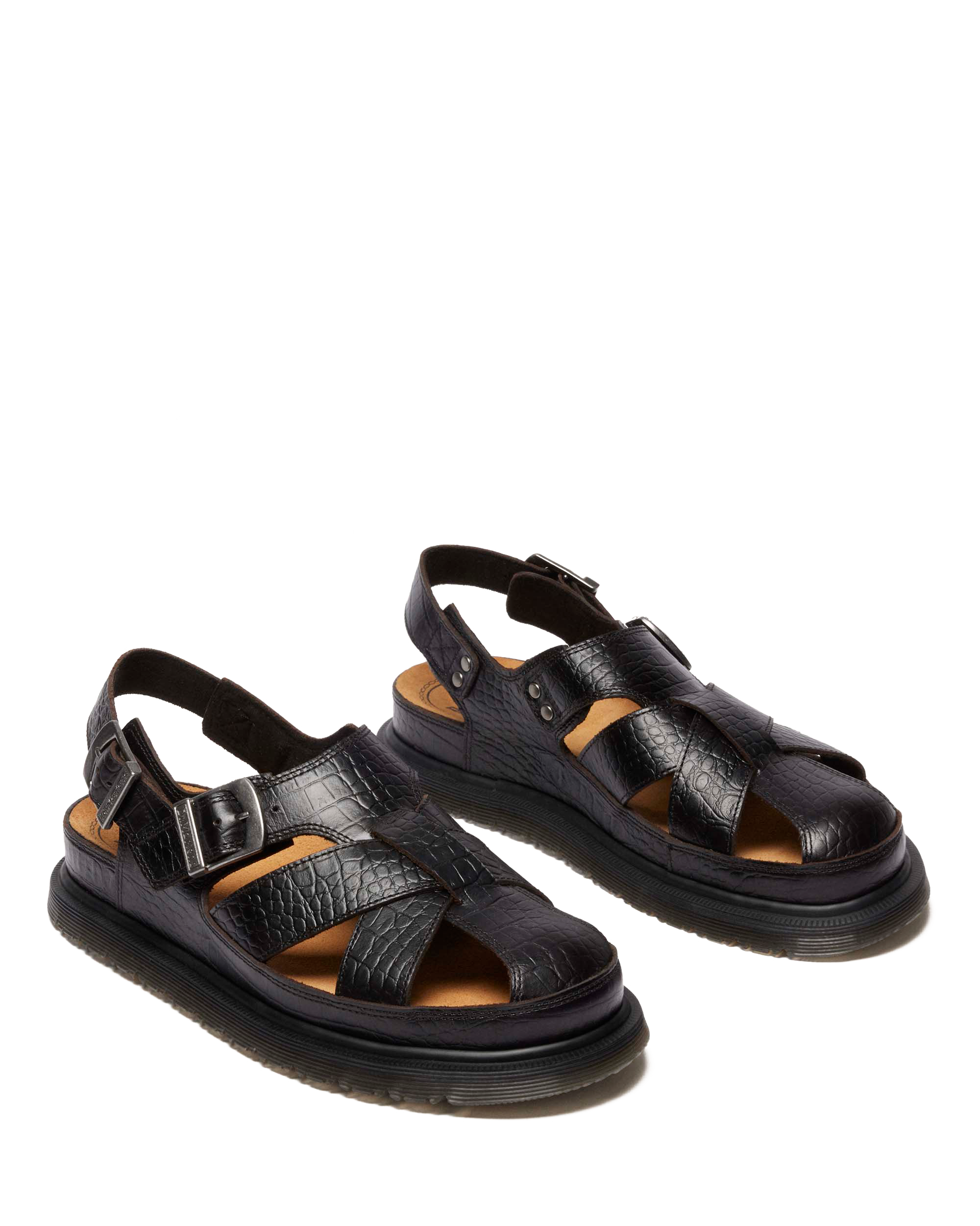 Мужские сандалии Dr. Martens Fisherman Crocodile Analine Leather, цвет: Тёмный коричневый — фото 4