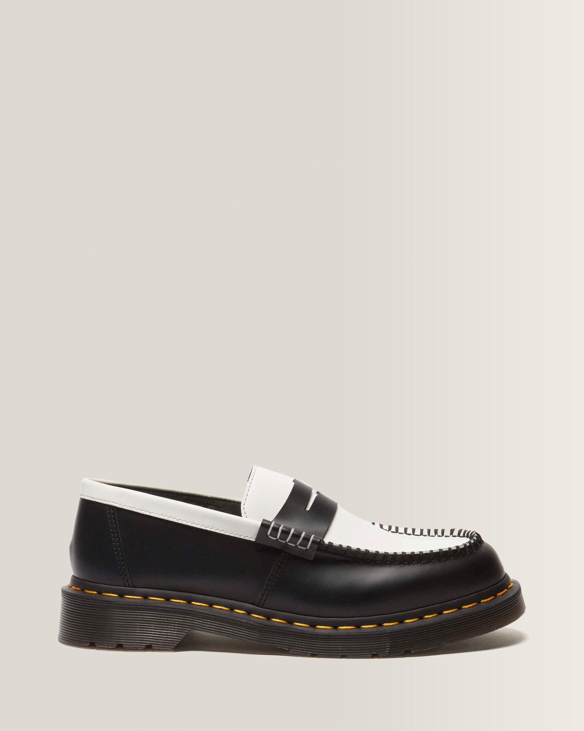 Penton Two-Tone Smooth Leather Loafers in Black | Dr. Martens™