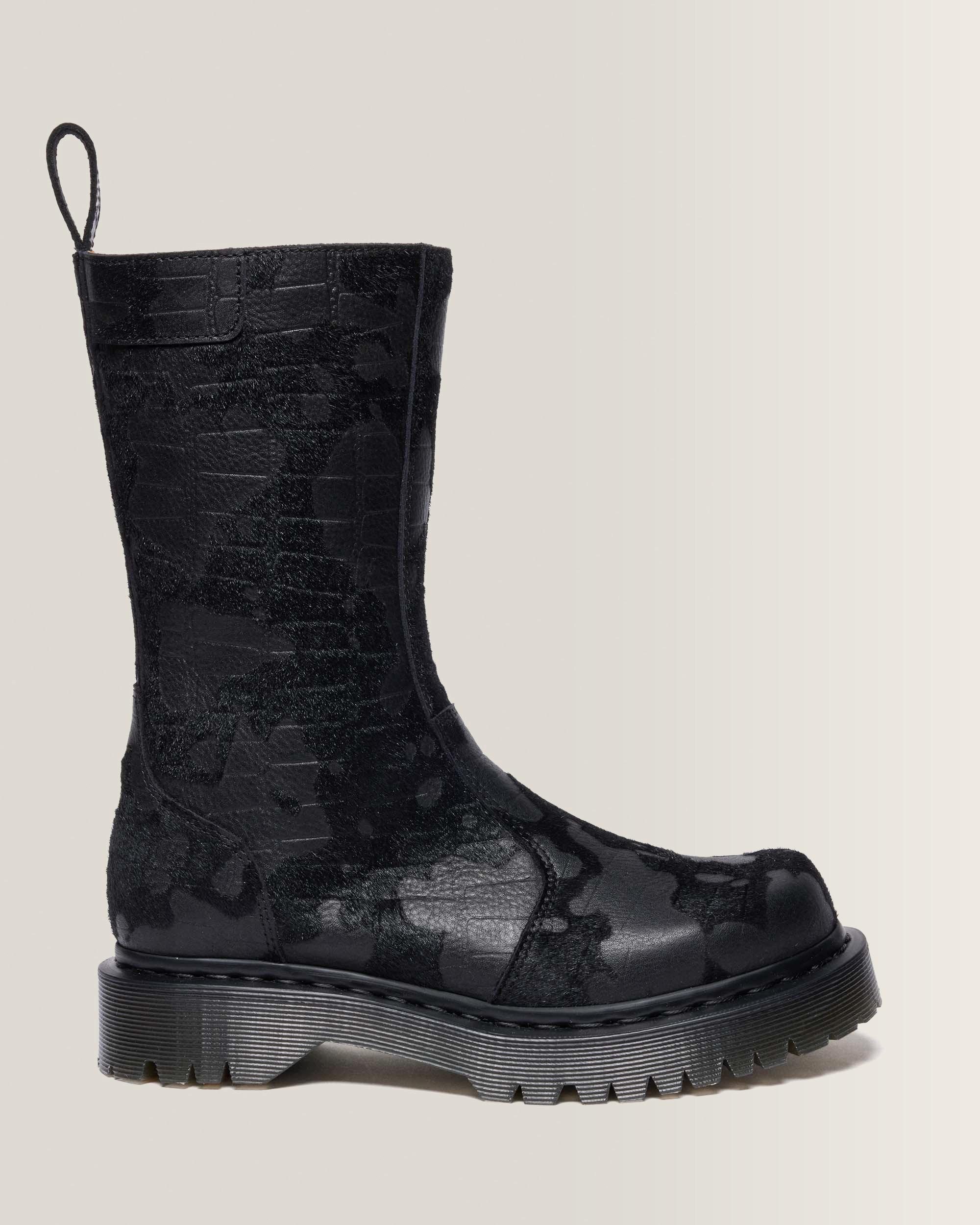 Botas Rejena de piel Croc Emboss y Hair On