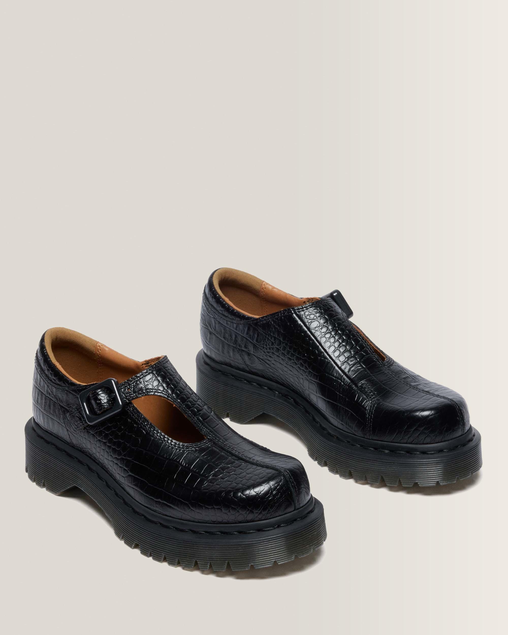 Merceditas Rejena de piel Croc Emboss